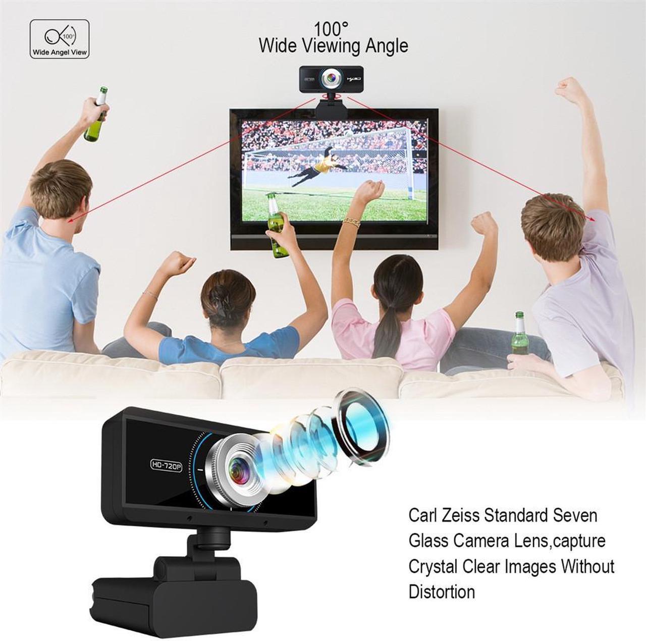 Alt view image 6 of 7 - US inventory 720P HD Webcam, USB Webcam for Live Streaming, Desktop and Laptop Webcam, Plug and Play Video Calling Computer Camera, Built-in Mic,1280 x 720 Dynamic Resolution, Black