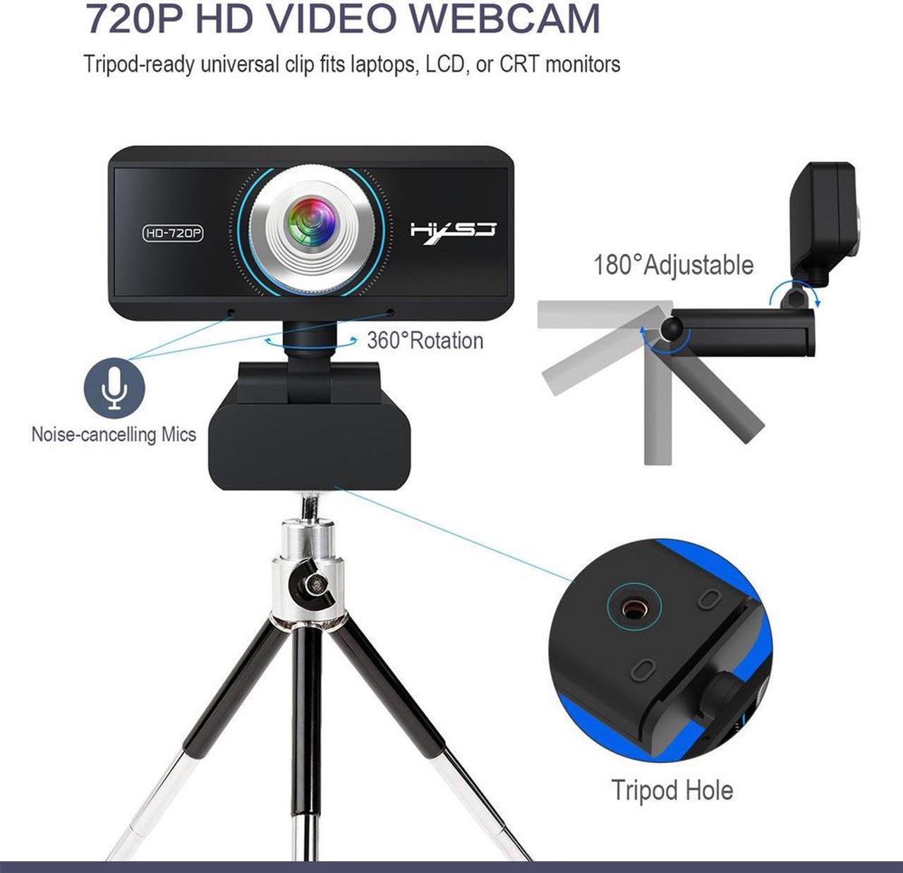 Alt view image 4 of 7 - US inventory 720P HD Webcam, USB Webcam for Live Streaming, Desktop and Laptop Webcam, Plug and Play Video Calling Computer Camera, Built-in Mic,1280 x 720 Dynamic Resolution, Black