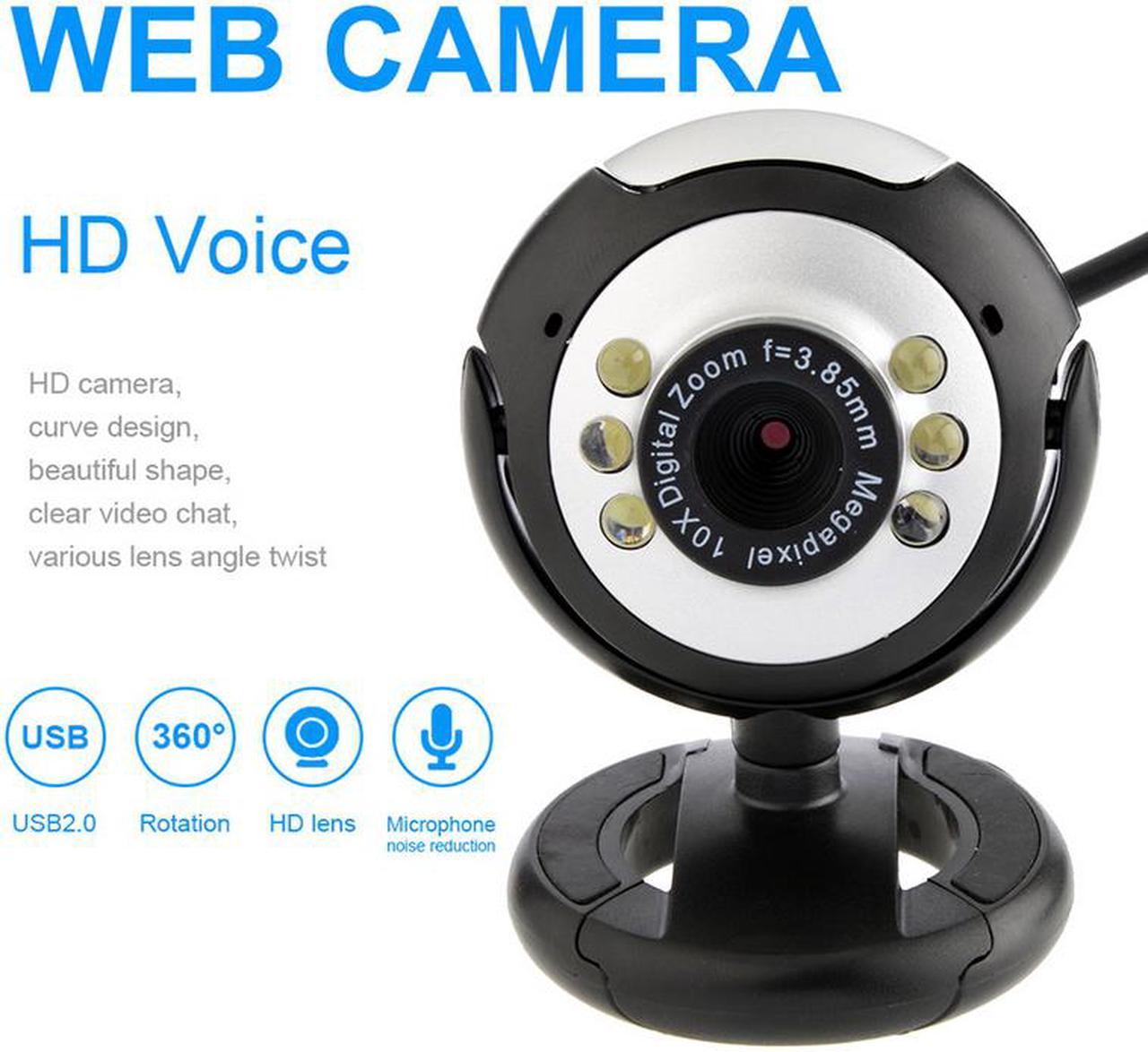 LED Computer PC Laptop USB2.0 Webcam 480P HD Camera with Microphone Live Broadcast Video Calling Conference Work#T2