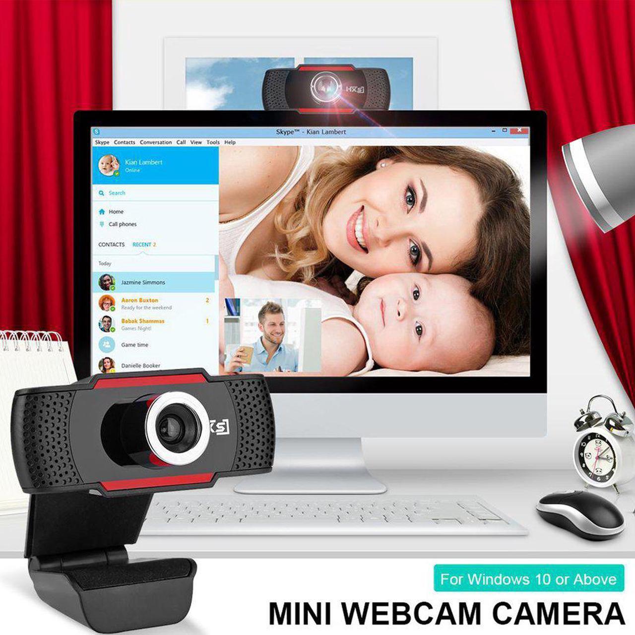 Home Online Learning Webcam 480P HD Picture USB Interface Driver-Free Web Camera with Microphone Flexible Hose for Laptop PC Computer