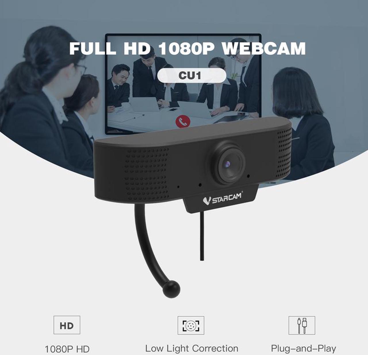 AutoFocus Full HD Webcam 1080P - Pro Web Camera with Dual Digital Microphone - USB Computer Camera for PC Laptop Desktop Mac Video Calling