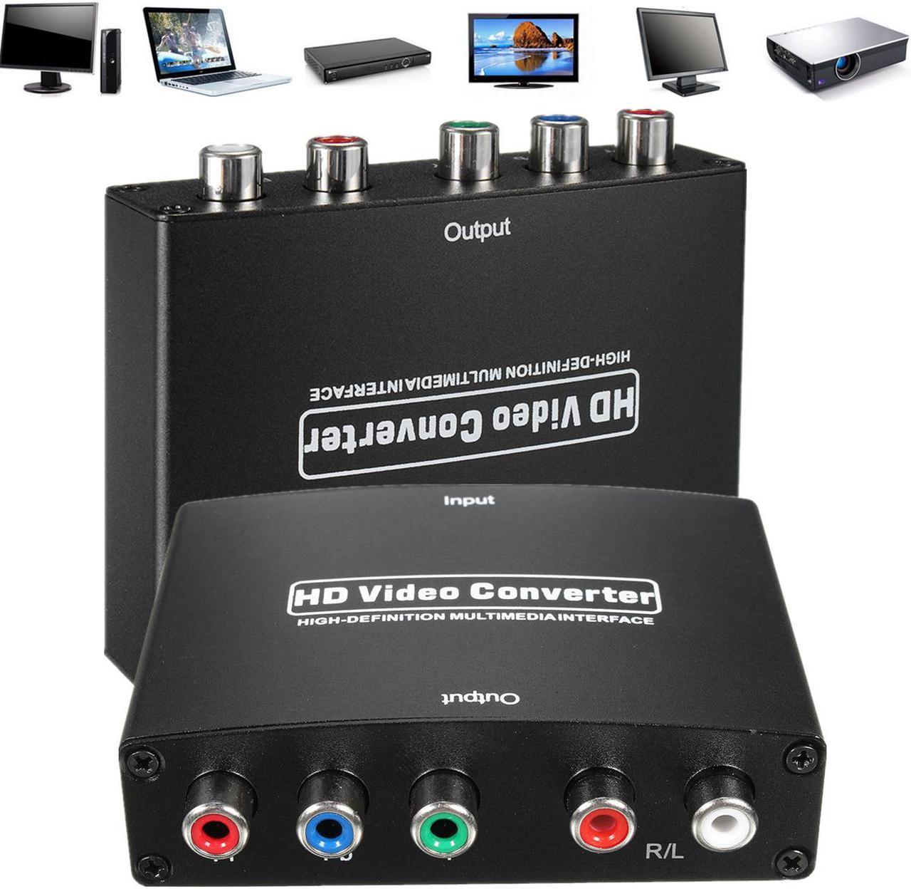 1080P HDMI to RGB Component 5 RCA YPbPr Video + R/L Audio Converter Adapter TV PC