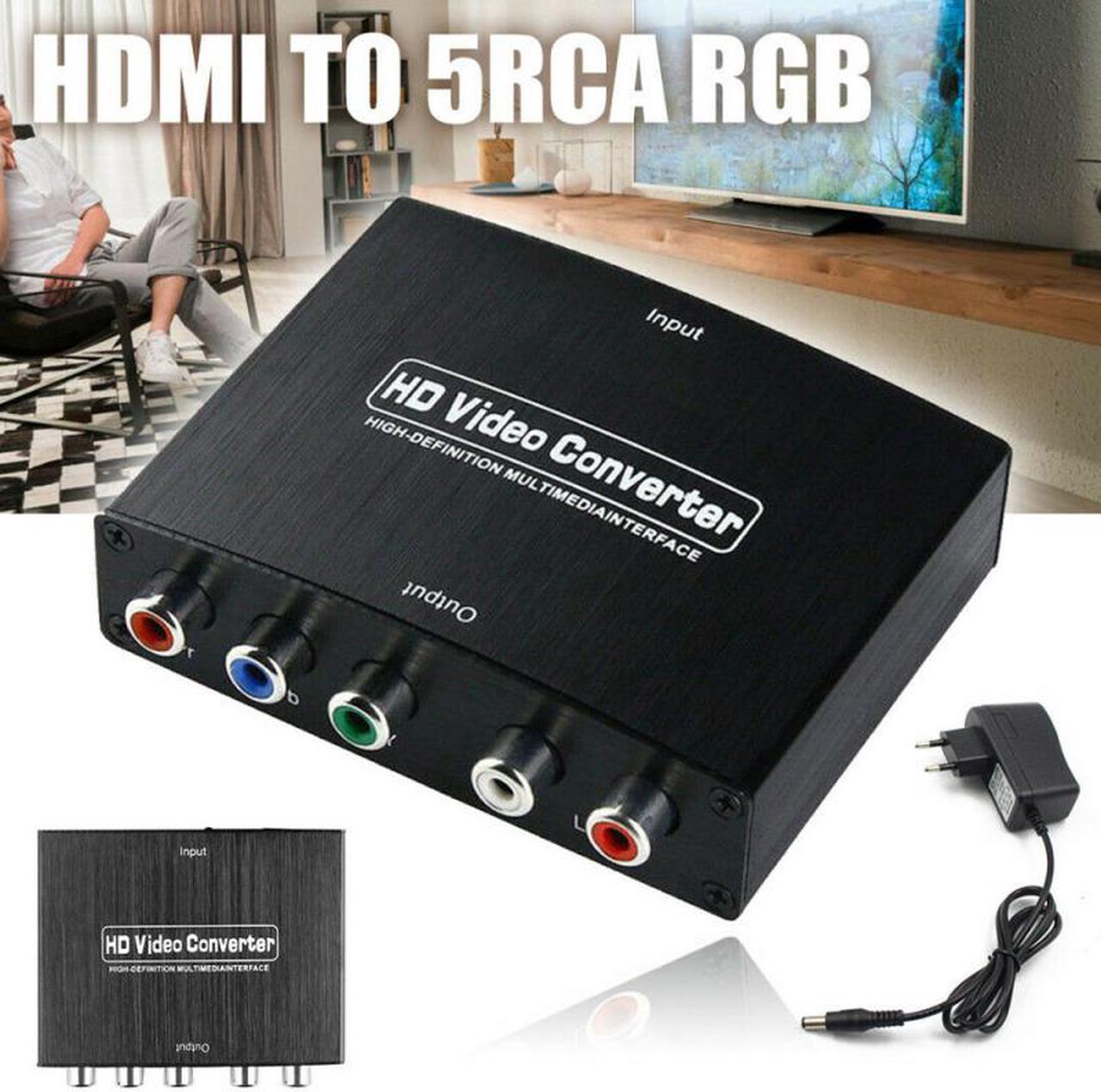 HDMI Converter HDMI to YPbPr RGB Component Plus R/L Audio Converter V1.3 Support 1080P@60Hz 2 Channel LPCM HDMI Audio Extractor for HDTV PS3 PS4 HDVD Player Wii Xbox etc