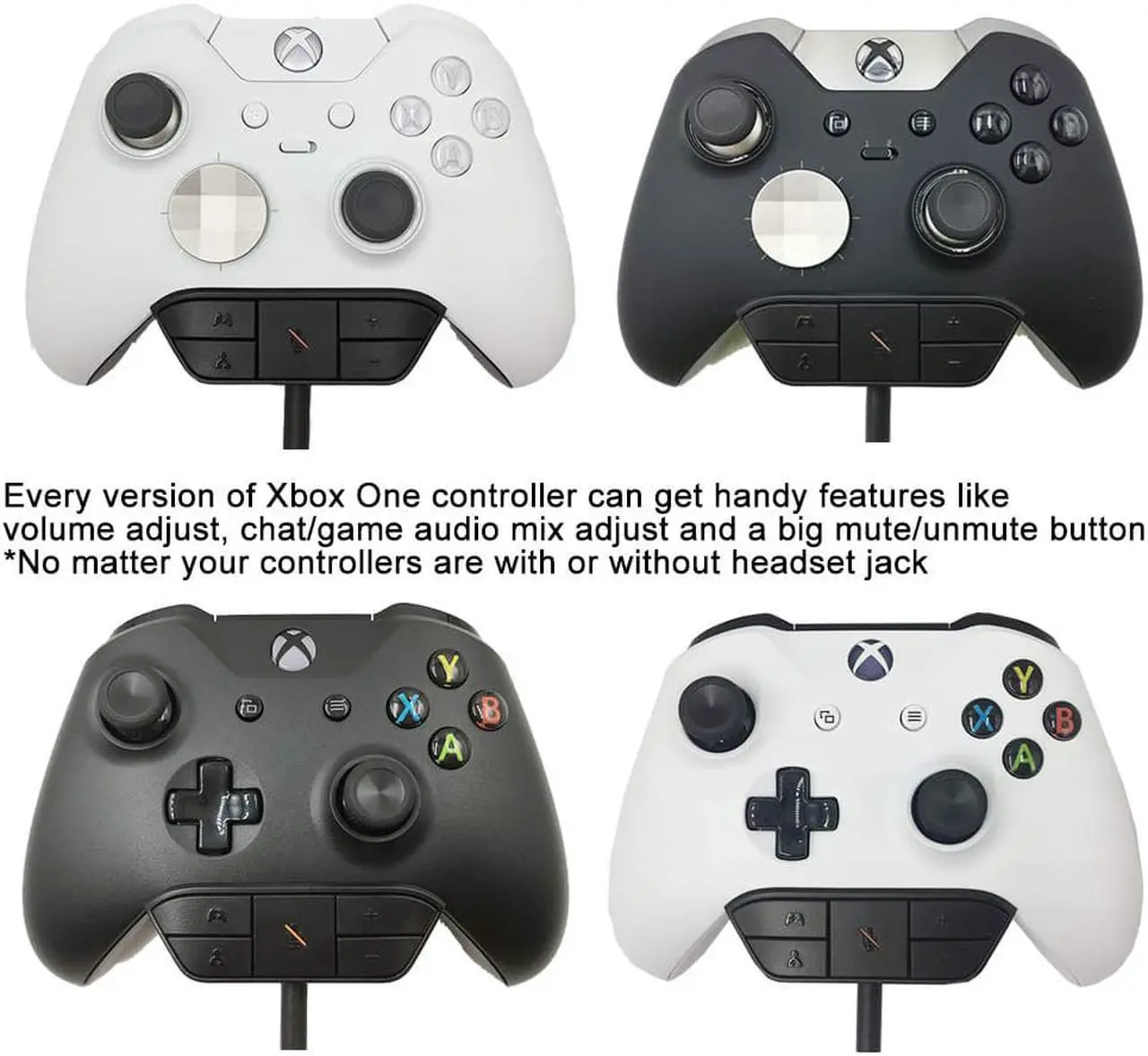 Alt view image 5 of 7 - Stereo Headset Adapter, Audio Mic Headphone Converter for Xbox One Controller (Black)