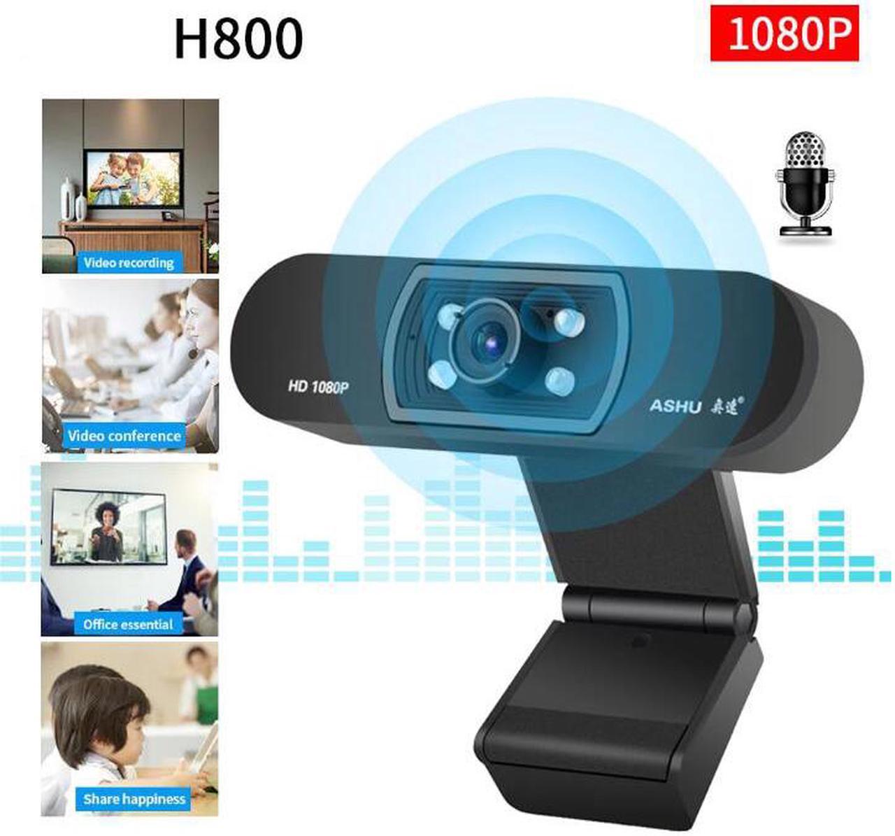 Webcam with Mic, 1080P Webcam Streaming Computer Web Camera with 76° Wide View Angle, PC Laptop Desktop Camera 1080P HD Webcam USB PC Webcam for Video Calling Recording Conferencing