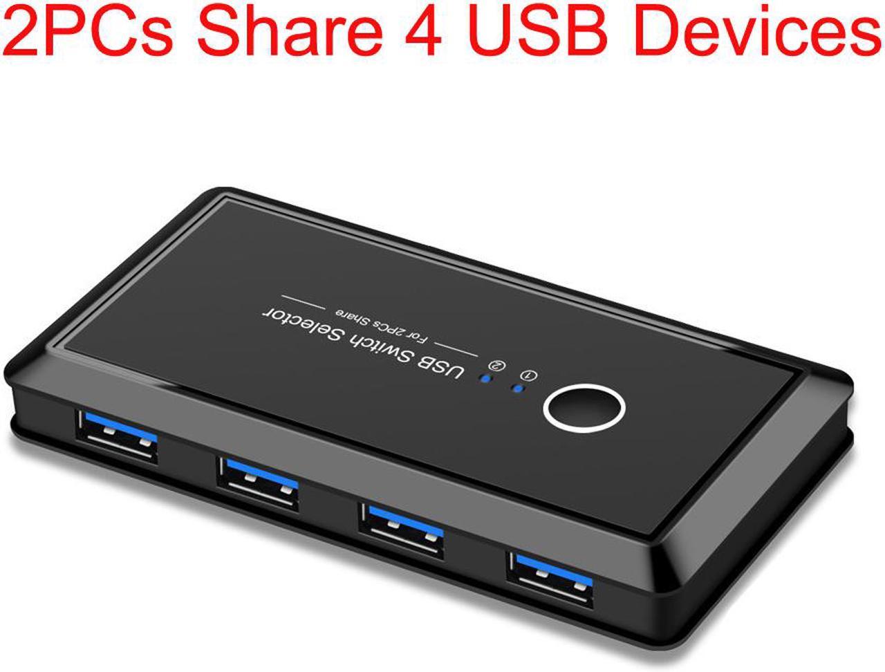 USB 3.0 Switcher Selector 2 Computers Sharing 4 USB Devices KVM Switch Hub Adapter for Keyboard Mouse Printer Scanner U-Disk, Hard Drives, Headsets, KVM Console Box Compatible with Mac/Windows/Linux