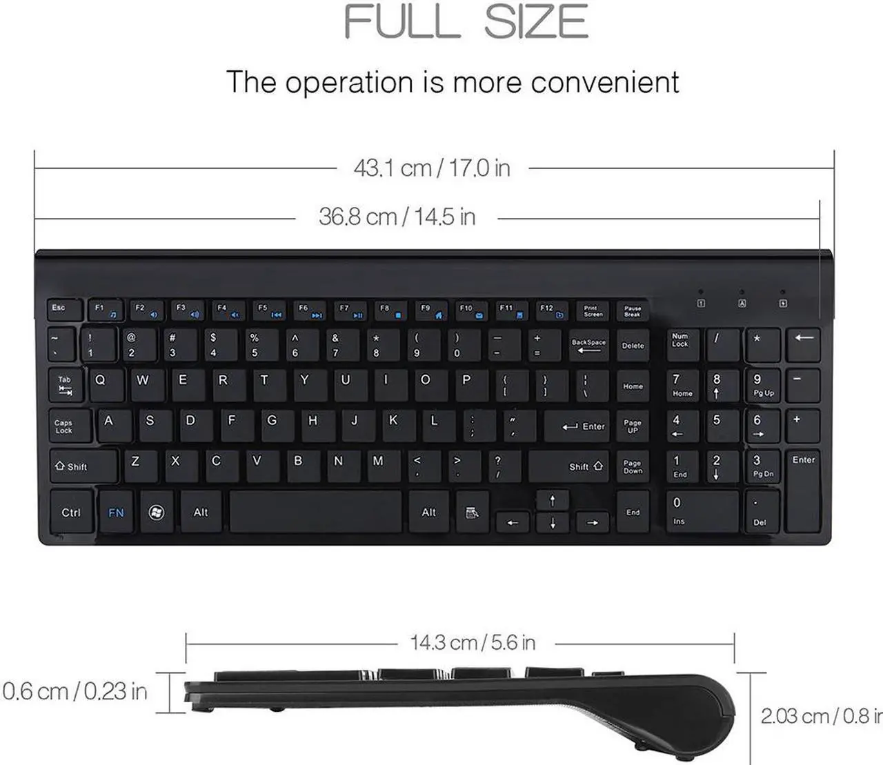 Alt view image 2 of 7 - E168 Wireless Keyboard and Mouse Combo,  Wireless Keyboard and Mouse 2.4GHz Full Size Ultra-Thin Keyboard Mouse for Computer, Laptop, PC, Desktop, Windows 7, 8, 10 -Black