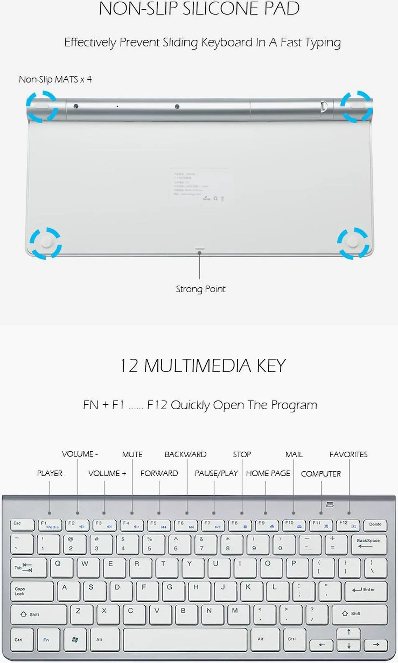 Alt view image 6 of 7 - ESTONE K1088 2.4G Wireless Keyboard and Mouse Combo, Ultra Thin Silent Wireless Keyboard Mouse Combo for Computer, Laptop, PC, Notebook, Desktop(Black)