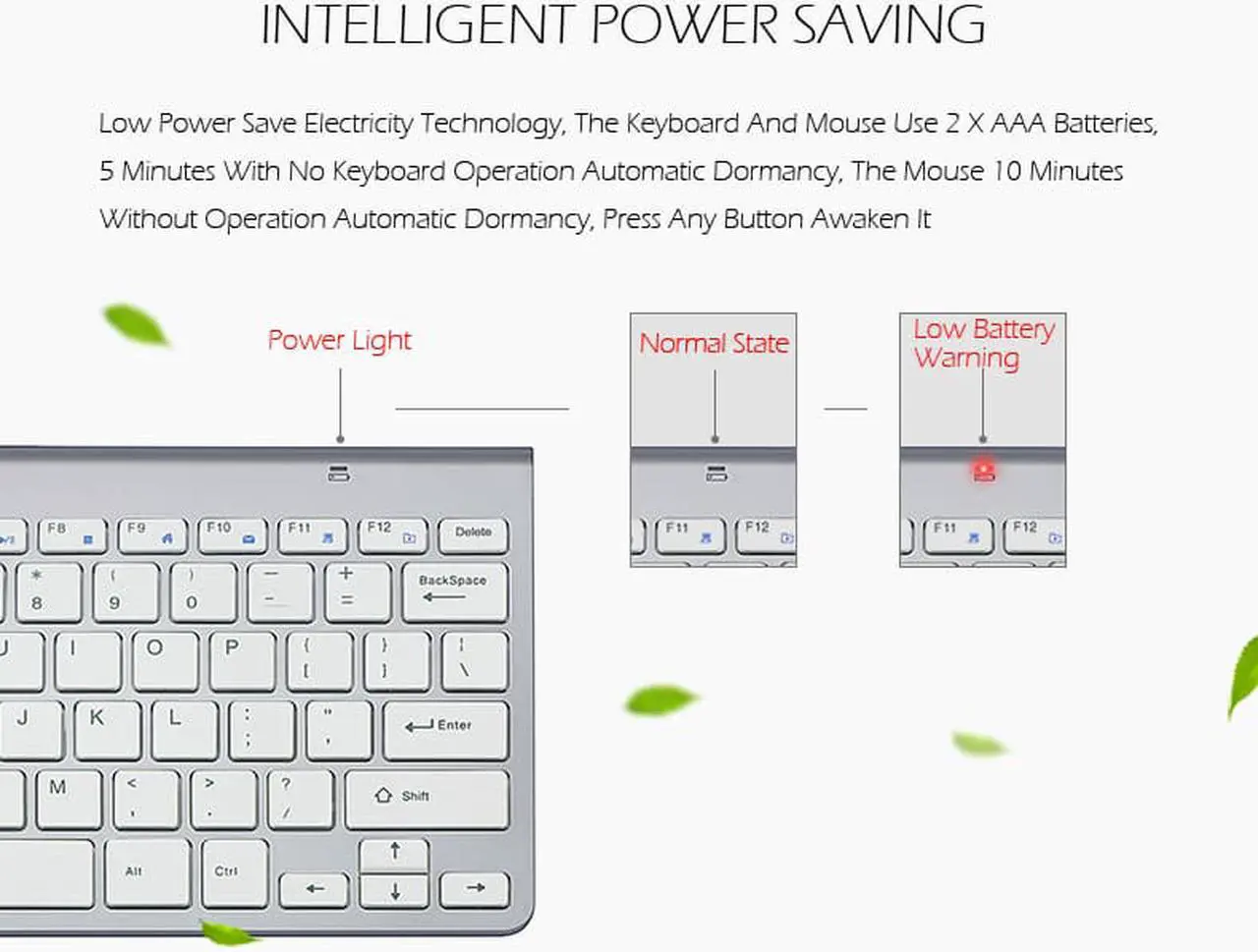 Alt view image 7 of 7 - ESTONE K1088 Wireless Keyboard and Mouse Combo — Keyboard and Mouse Included, 2.4GHz Dropout-Free Connection,Mouse and Keyboard, Standard Packaging-(Black)