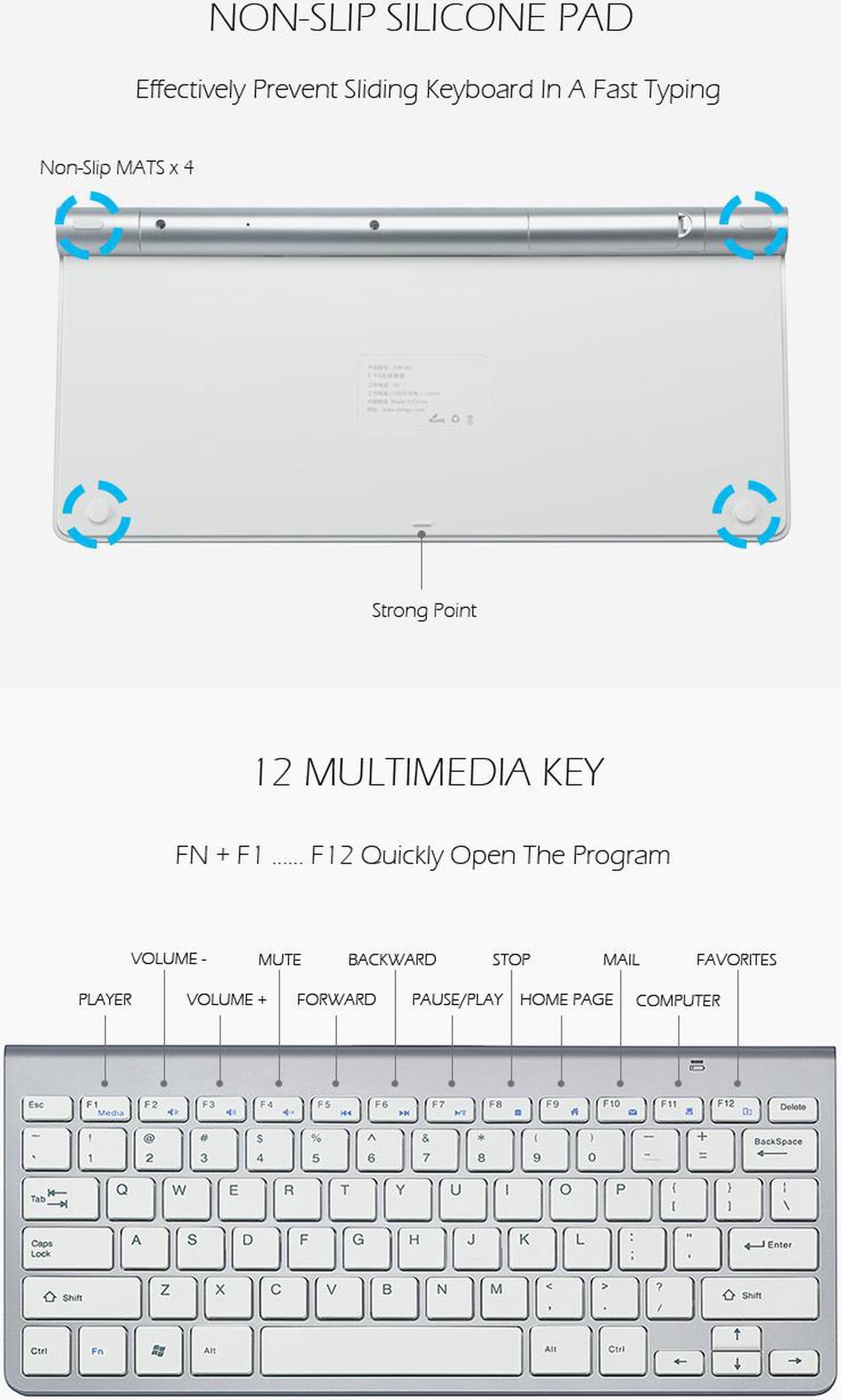 Alt view image 6 of 7 - ESTONE Wireless Keyboard and Mouse Combo, K1088 2.4GHz Compact Wireless Mouse Keyboard for Laptop/PC- Round Keycaps (Black)