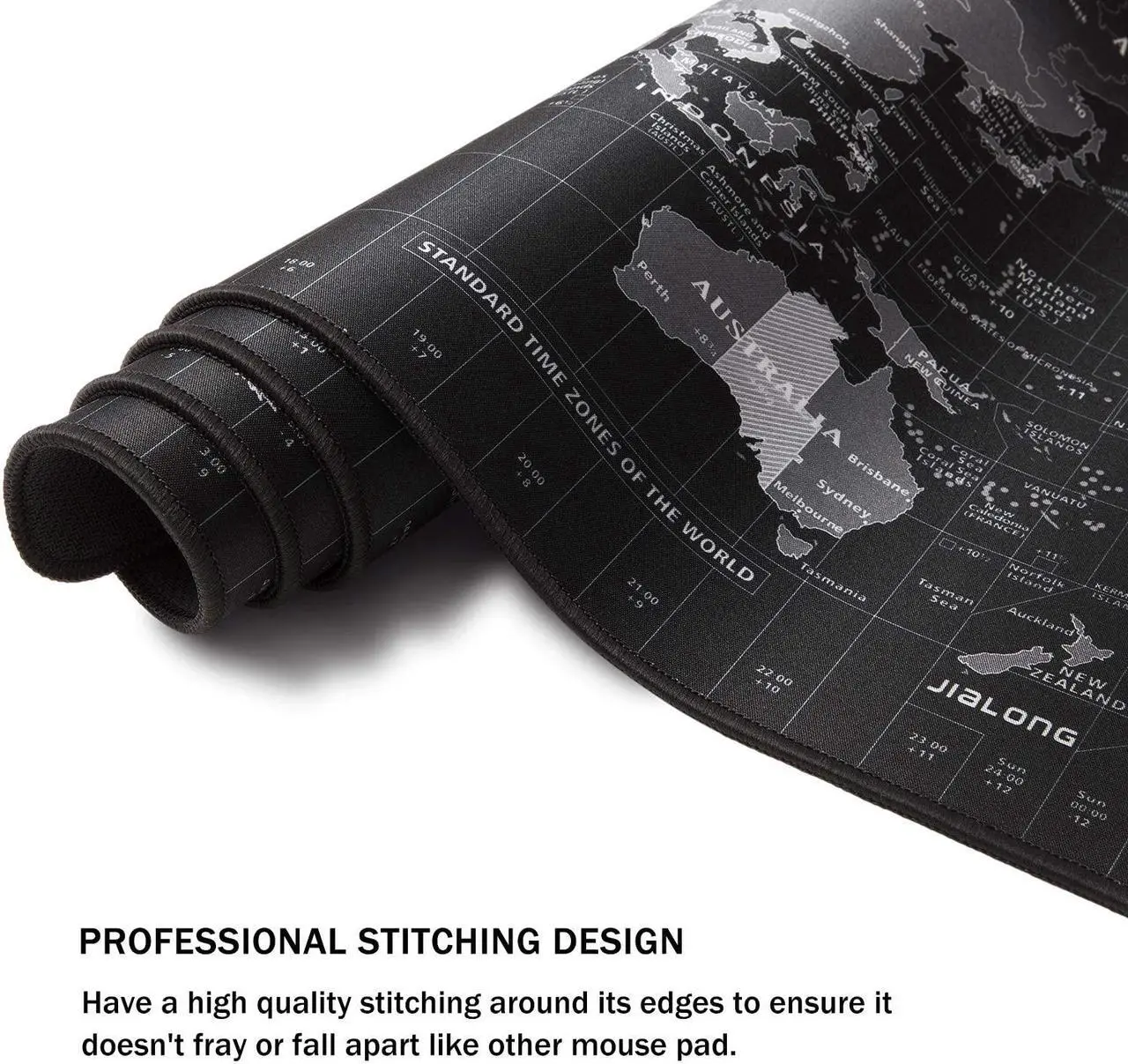 Alt view image 6 of 7 - Large Mouse Pad, Full Desk XXL Extended Gaming Mouse Pad L 31.50 in * W 15.75 in, Waterproof Desktop Mat with Stitched Edge, Non-Slip Laptop Computer Keyboard Mousepad for Office & Home, World Map