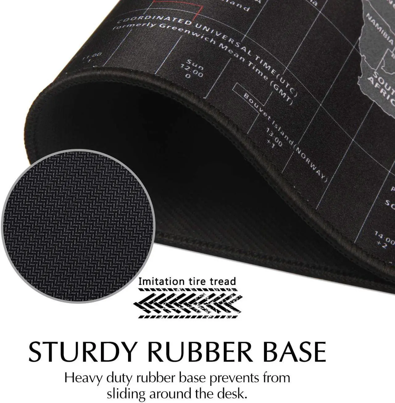 Alt view image 5 of 7 - Large Mouse Pad, Full Desk XXL Extended Gaming Mouse Pad L 31.50 in * W 15.75 in, Waterproof Desktop Mat with Stitched Edge, Non-Slip Laptop Computer Keyboard Mousepad for Office & Home, World Map