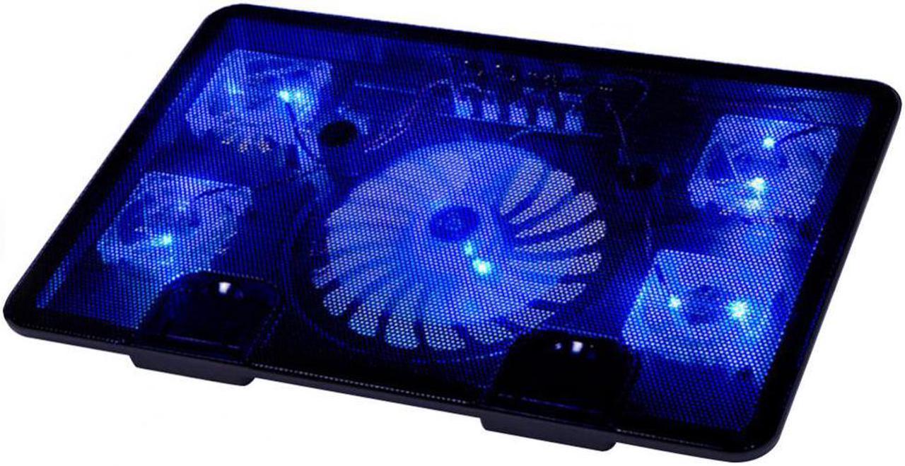 Laptop Cooling Pad, Laptop Cooler with 5 Quiet Blue LED Fans for 12-17.3 Inch Laptop, Dual USB 2.0 Ports for Gaming Laptop (N5)