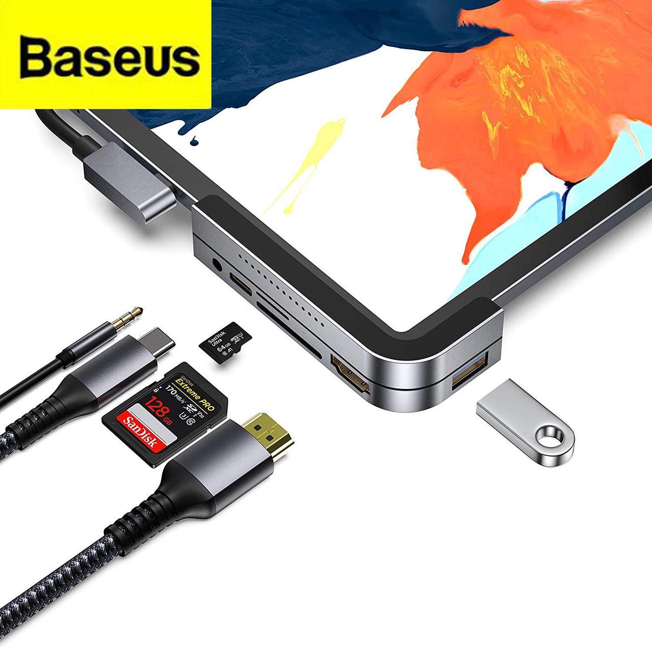 Baseus USB C HUB For iPad Pro 12.9 11 2018 Type C HUB to HD USB 3.0 PD Port 3.5mm Jack USB-C USB HUB Adapter For MacBook Pro