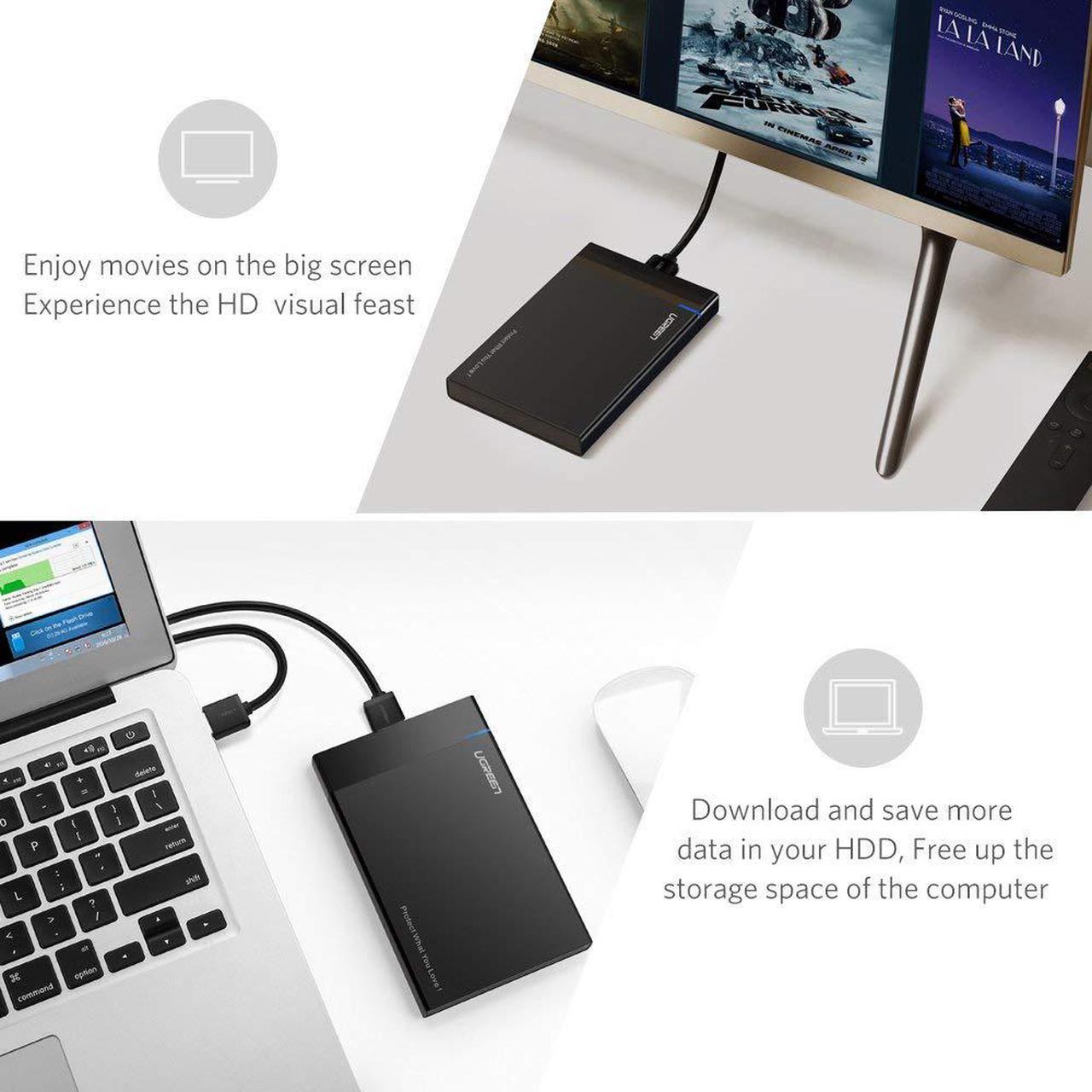 Alt view image 7 of 7 - ESTONE 2.5 inch SATA External Hard Drive Enclosure,SATA III to USB 3.0 for 2.5 Inch SSD & HDD 9.5mm 7mm - Tool Free Installation, Plug and Play, HDD Box, Supports UASP and up to 6TB
