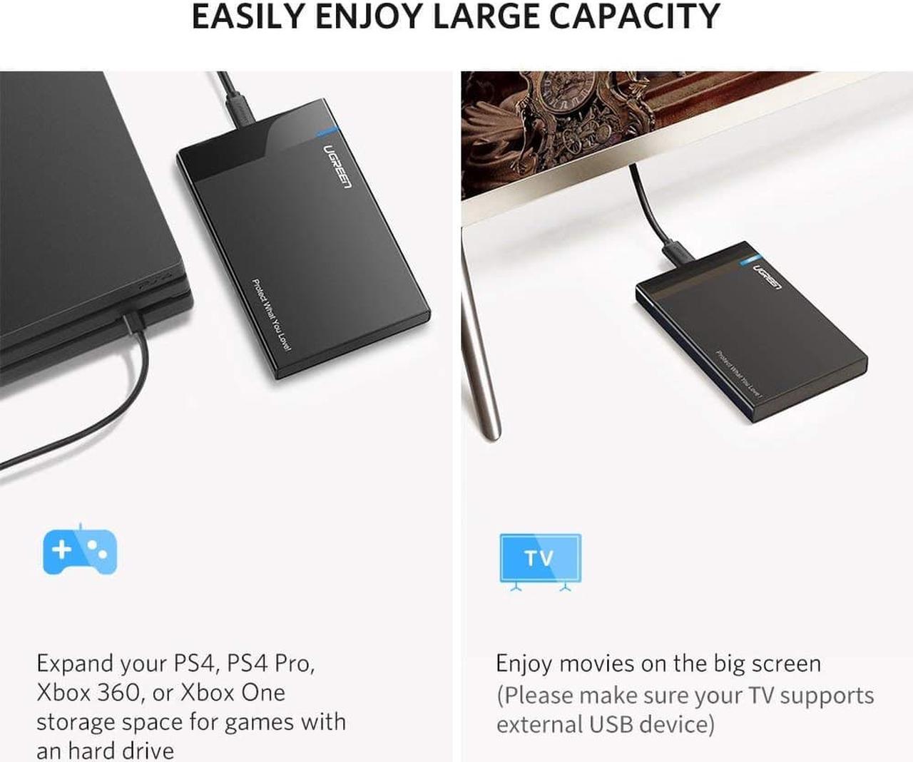 Alt view image 5 of 7 - ESTONE 2.5 inch SATA External Hard Drive Enclosure,SATA III to USB C 3.1 Gen 2 for 2.5 Inch SSD & HDD 9.5mm 7mm - Tool Free Installation, Plug and Play, HDD Box, Supports UASP and up to 6TB