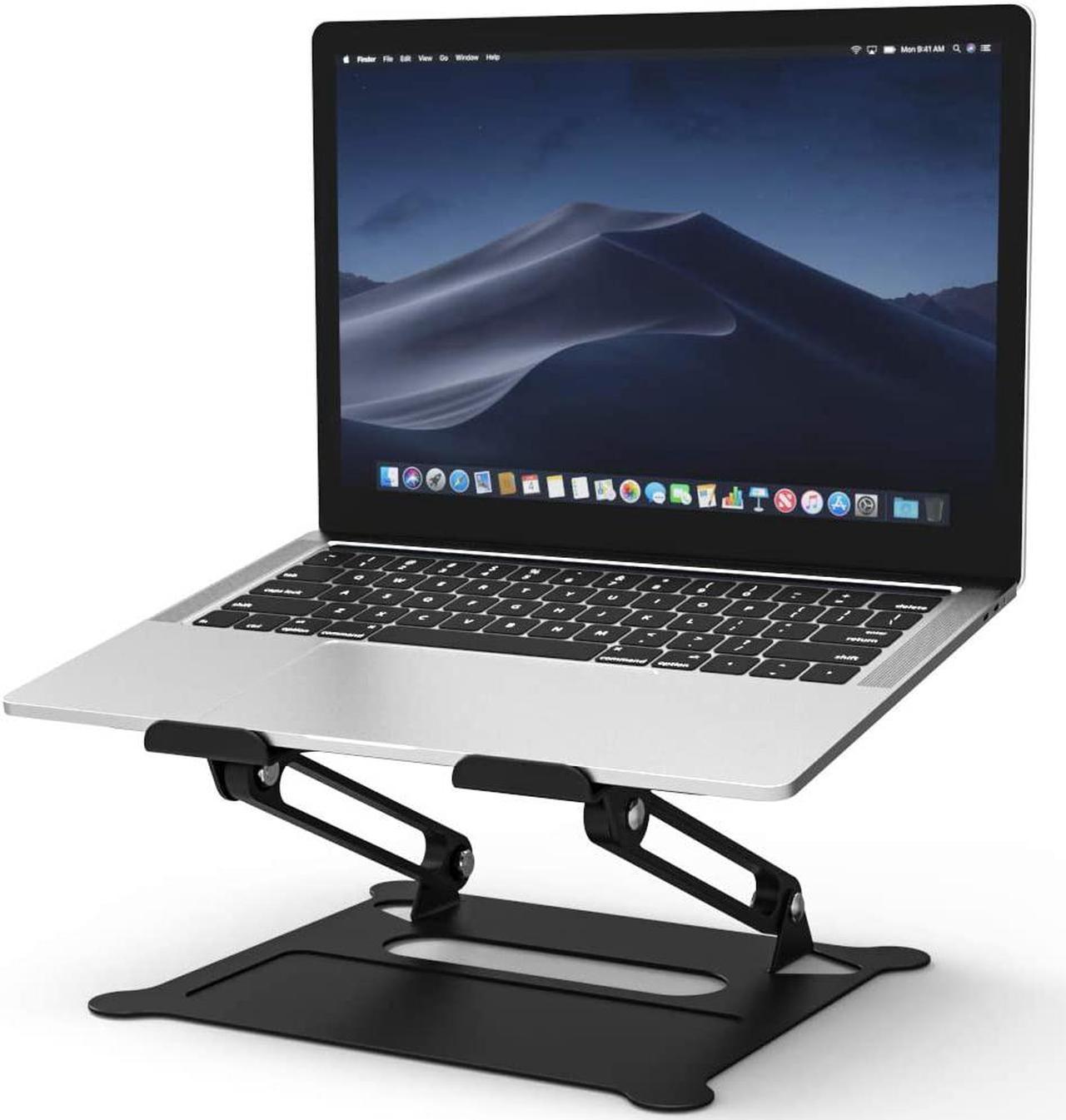 Laptop Stand, Ergonomic Adjustable Notebook Stand, Aluminum Portable Computer Riser with Foldable Desktop Laptop Holder Compatible with MacBook Air Pro, All 10 to 17 Inch Laptops(Z19-Black)