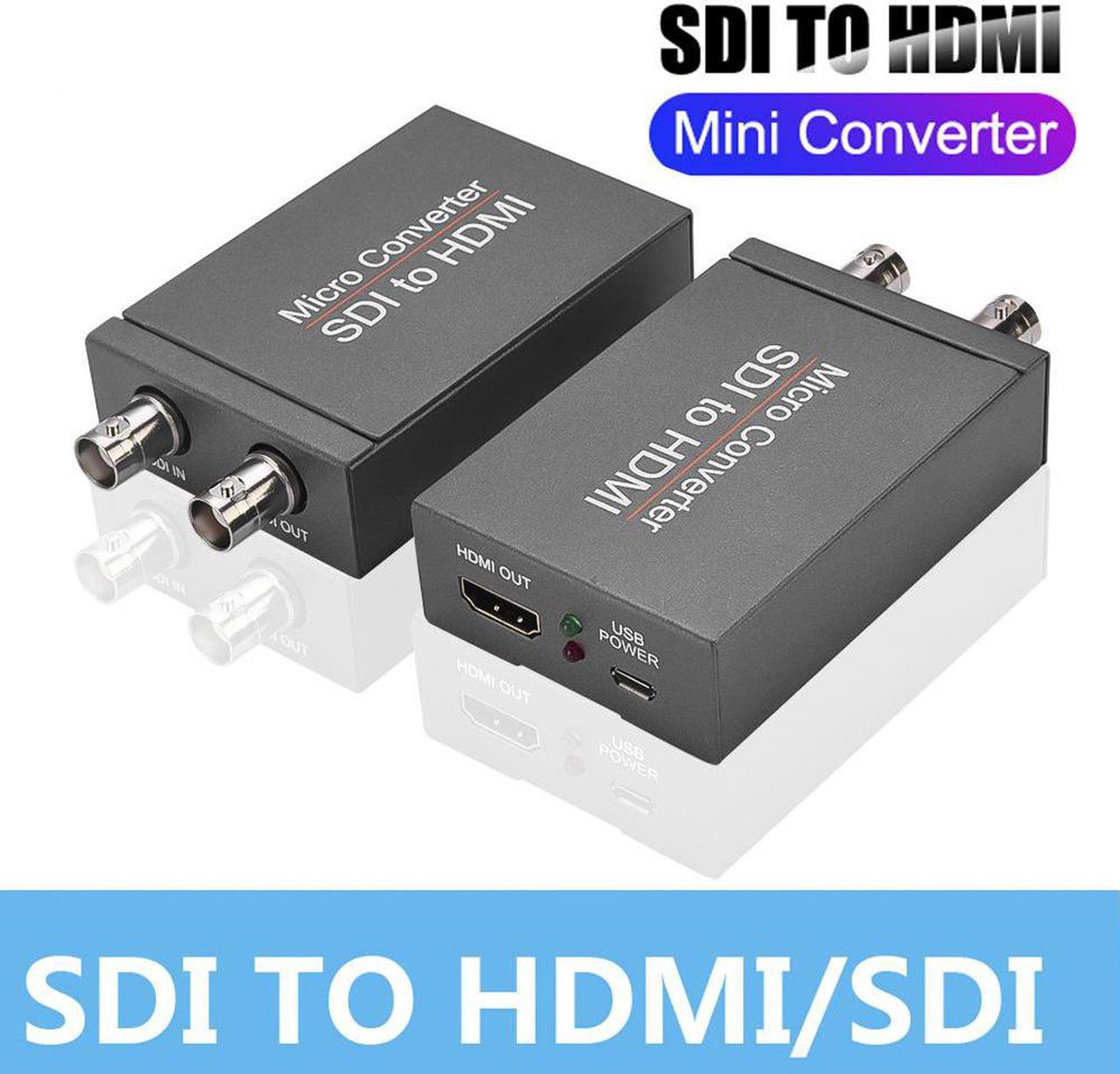 SDI to HDMI, 3G-SDI/HD-SDI/SD-SDI to HDMI Converter Adapter,SDI in HDMI Out, SDI in SDI Out Loopout 1080P @60Hz Video Audio Splitter, Auto Format Detection and Stereo Audio De-embedder, Support HDCP