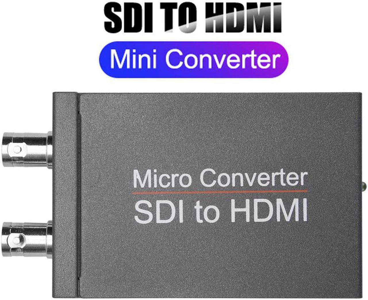 SDI to HDMI Converter, Mini SDI to HDMI Audio Video Converter Adaptr Support 3G-SDI, HD-SDI, SD-SDI with SDI Loopout for Camera HDTV