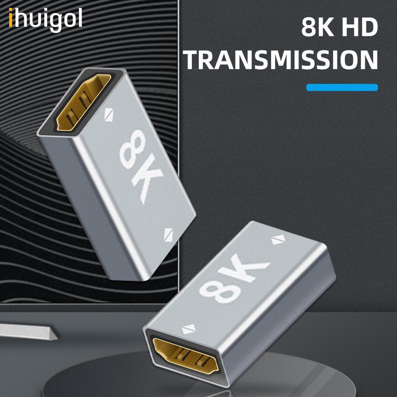 2-Pack 8k HDMI Adapter Aluminum Alloy Female to Female for Wall TV, Roku, PS5, Fire Stick, Chromecast, Nintendo Switch, Laptop,Xbox, PC