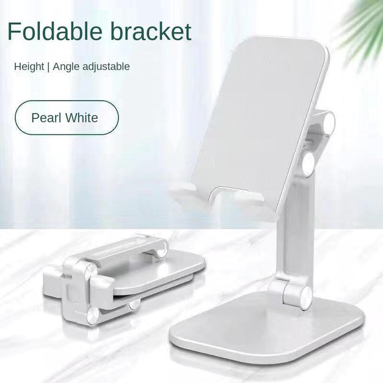 Upgraded Adjustable Cell Phone Stand for Desk, Angle Height Adjustable Foldable Cellphone Holder w/Anti-Slip Silicon Pad for Office, Compatible with 4-12.9Inches iPhone,iPad,Tablet, Kindle White