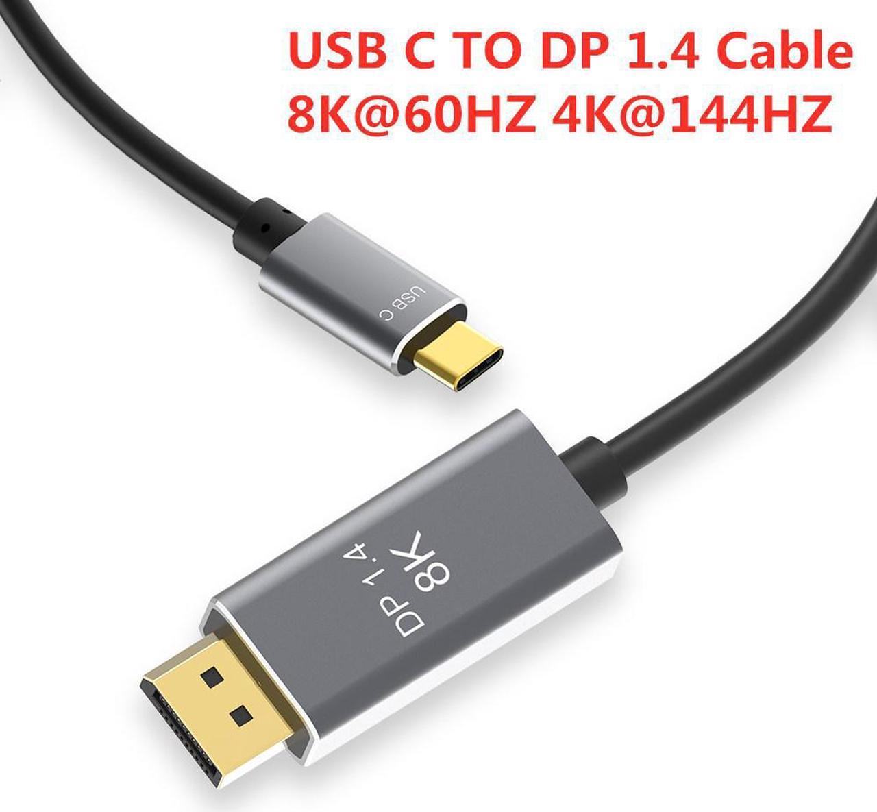 3.3ft/1m USB C to DisplayPort 1.4 Cable - 4K/5K/8K USB Type-C to DP 1.4 Alt Mode Video Adapter Converter - HBR3/HDR/DSC - 8K 60Hz DP Monitor Cable for USB-C/Thunderbolt 3