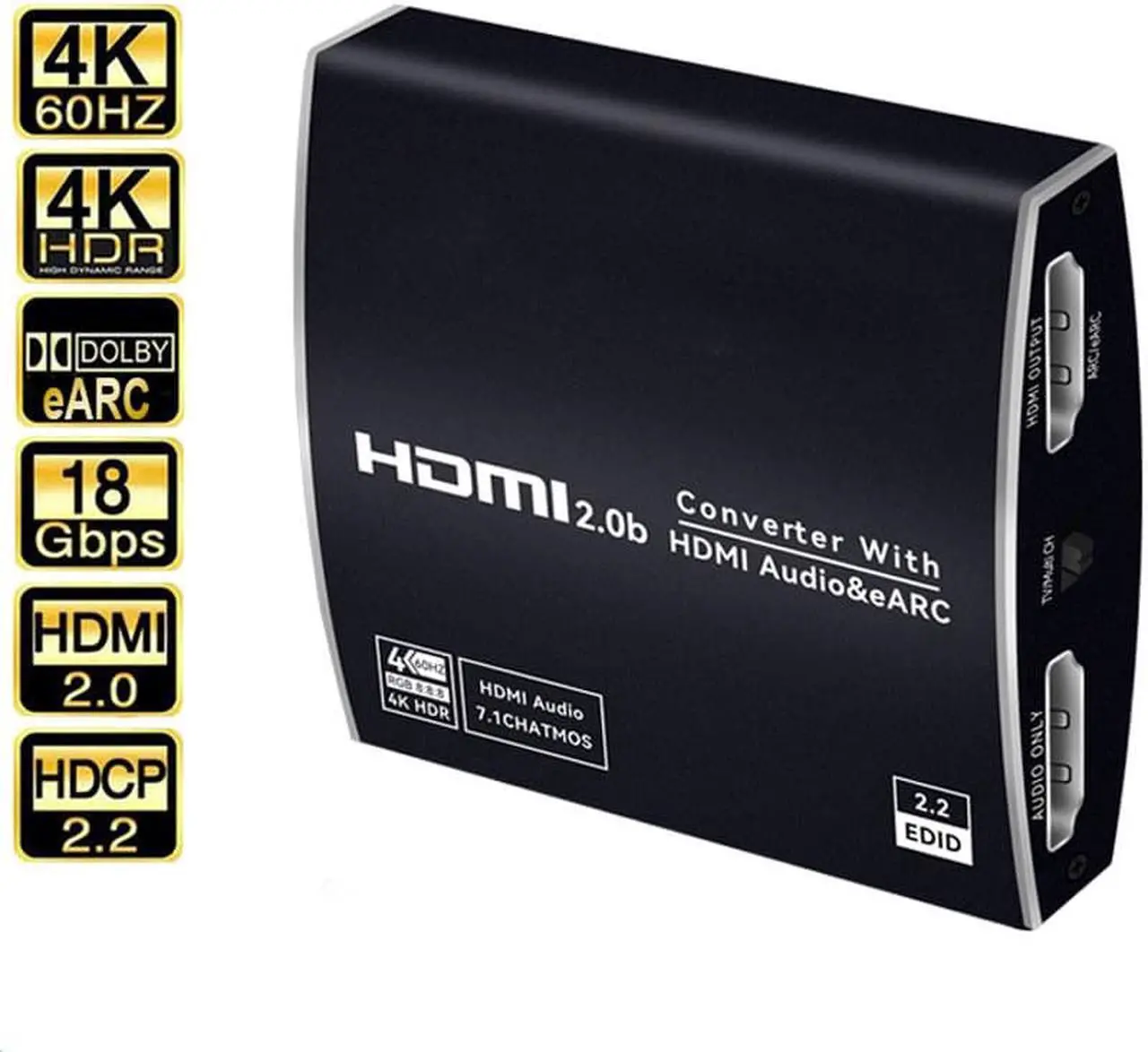 Main image of ESTONE 4K 60Hz HDMI to HDMI + HDMI Audio Out Splitter Converter Adapter, Support RGB 8:8:8(7.1CH Dolby atmos),EDID,Dolby Vision,HDR 10