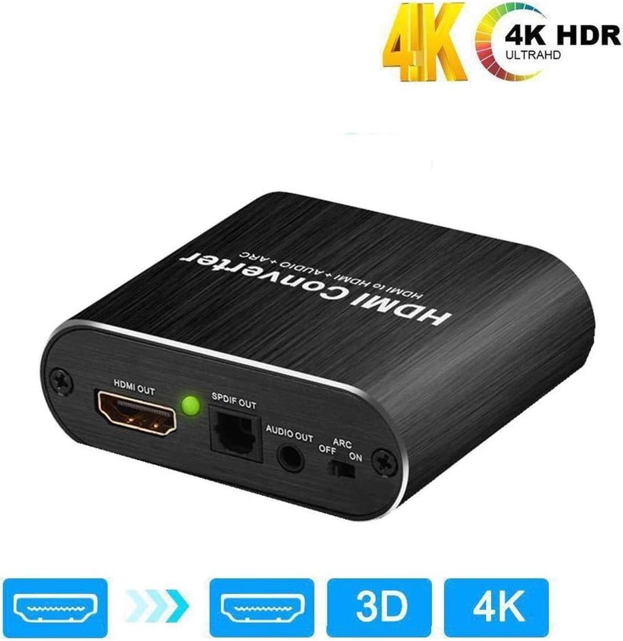 ESTONE 4K@60Hz HDMI Audio Extractor Splitter with HDMI Audio Extractor to Toslink & 3.5mm, HDMI 2.0a, HDCP 2.2, 18Gbps5.1 ARC for PS4 Xbox One DVD Blu-ray Player HD TV Projector,OZV8