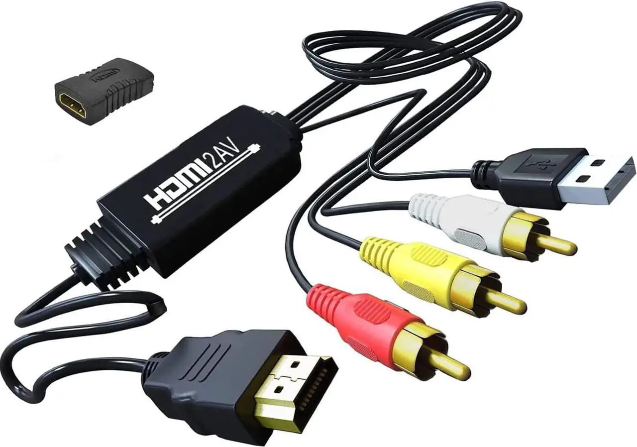 Main image of ESTONE HDMI to RCA Cable, HDMI Male to 3RCA/AV Converter Adapter HDMI Signal to Analog AV CVBS for Fire TV. Roku,DVD,HDTV,PC,Laptop,Xbox,PS4