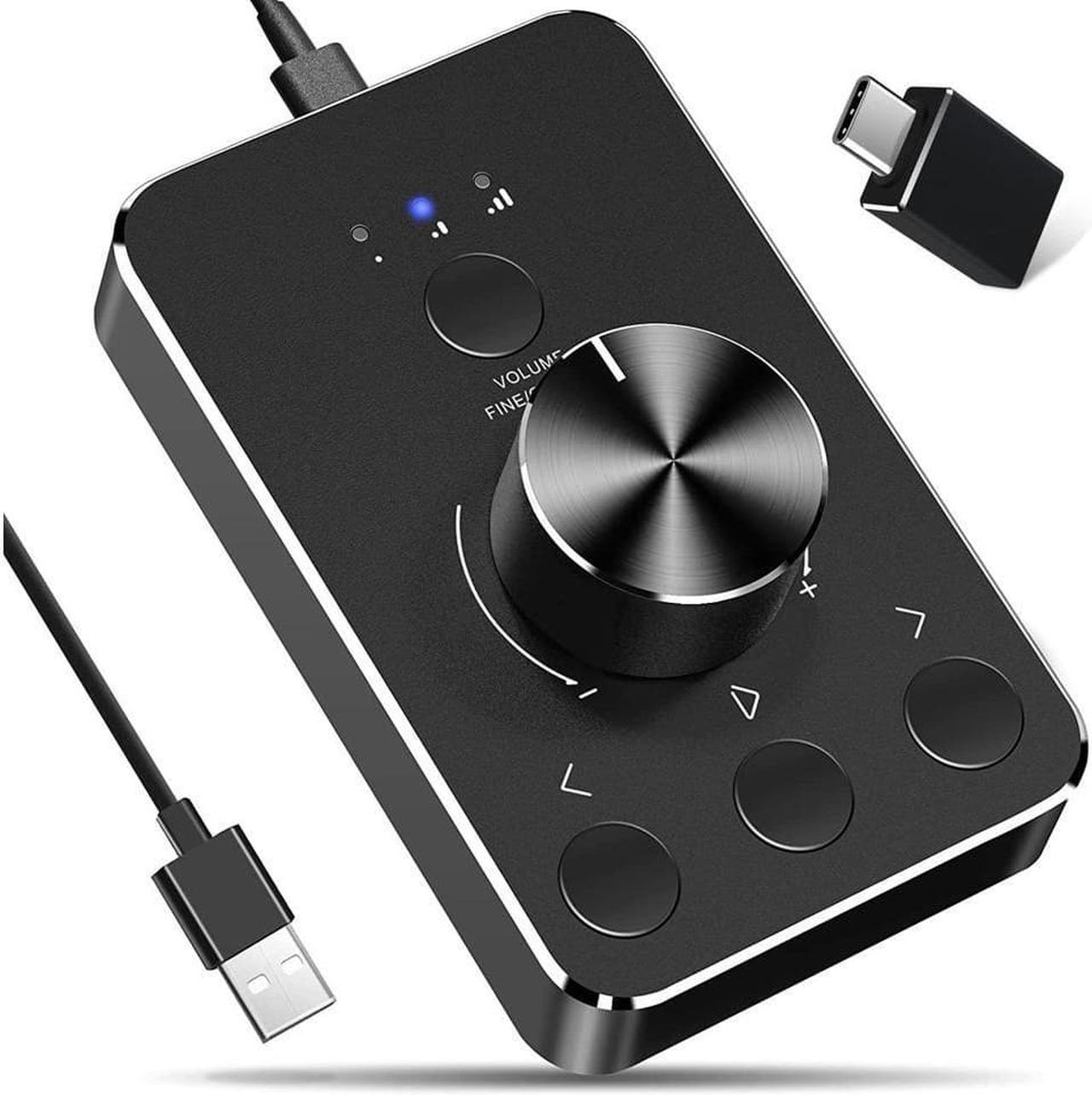 Multimedia Controller Knob with 3 Volume Control Modes and One-Click Mute Function Volume Controller Audio Adjuster for MAC/Win7/8/10