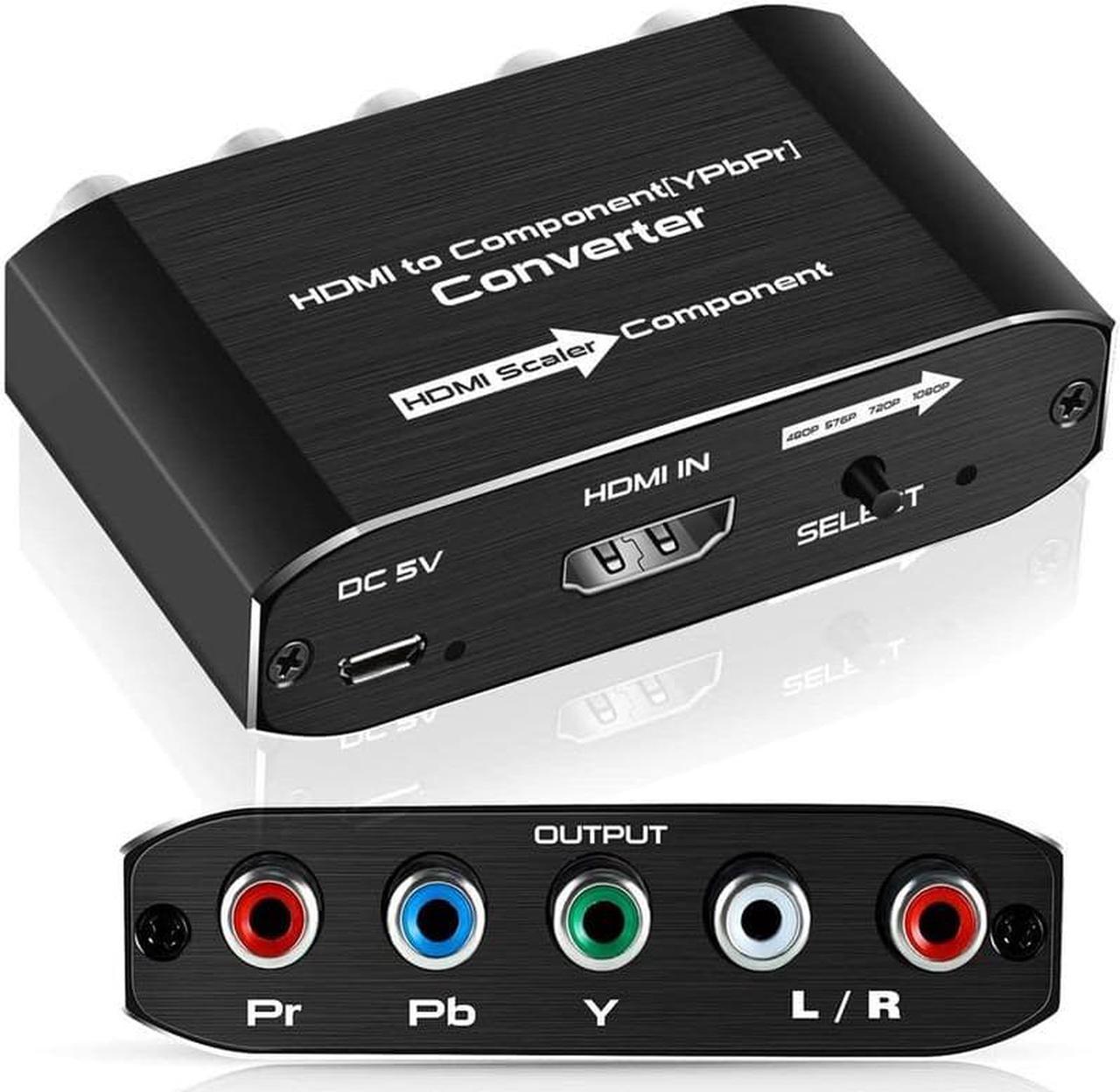 HDMI to Component Video Converter,ESTONE HDMI to Ypbpr Scaler HDMI Input to Component Video + R/L Audio Output Converter Adapter Support 1080p for PS3,DVD(Aluminum)