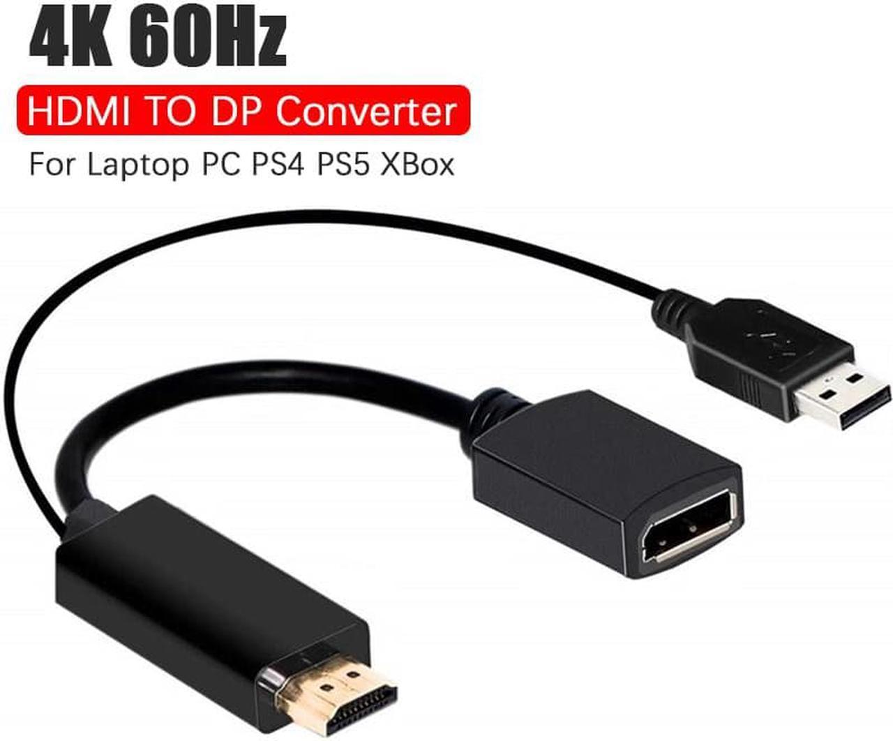 ESTONE HDMI to DisplayPort 4K 60Hz Active Adapter with USB Power, for HDMI Equipped Systems to Connect to DisplayPort Monitors - Compatible with Xbox One/X/S and Playstation 4/5 and More (OZHD1)