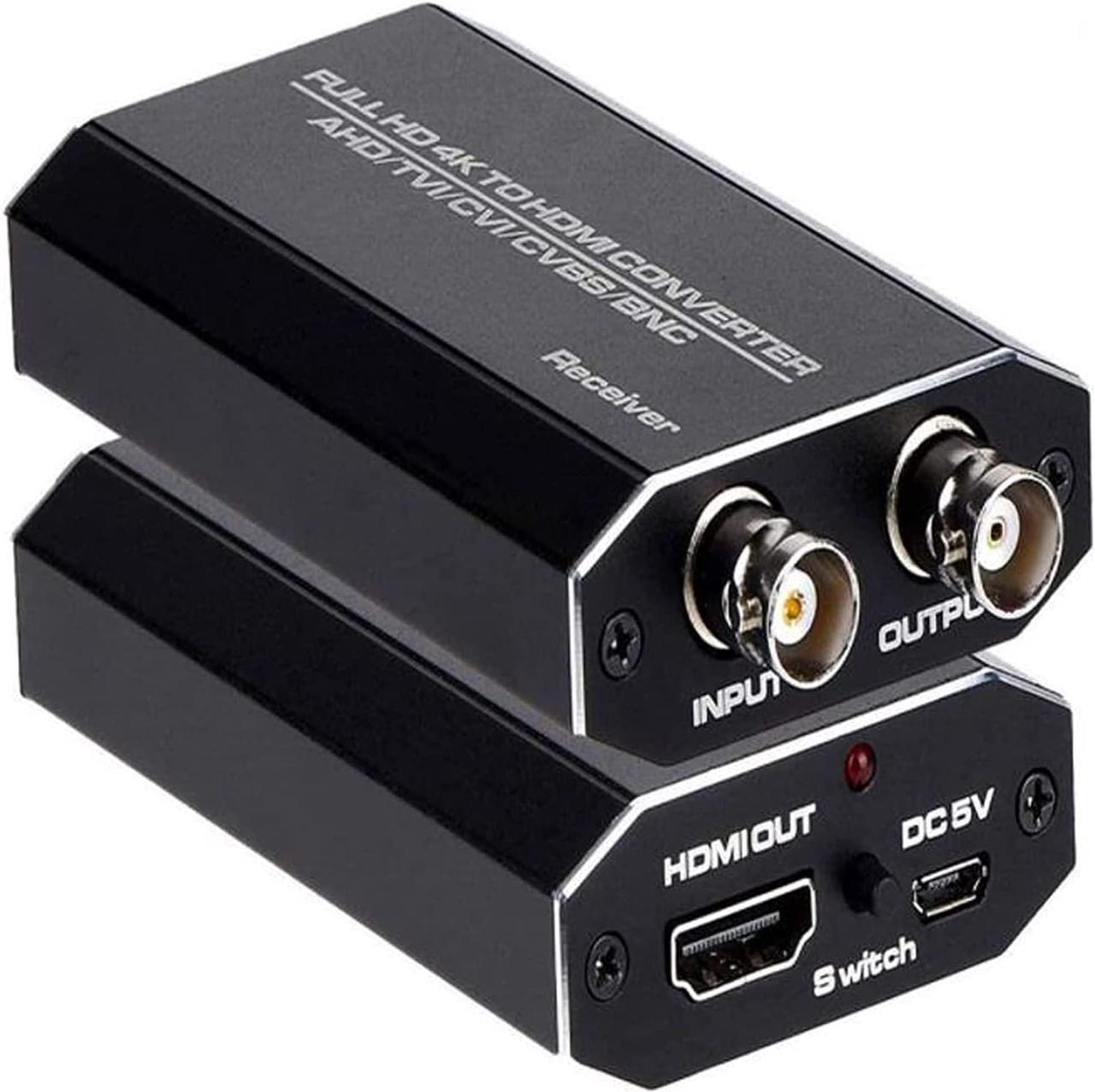 ESTONE TVI/CVI/AHD to HDMI Converter, Full HD 4K 720P/ 1080P/ 3MP/ 4MP/ 5MP/ 8MP BNC to HDMI Video Adapter for Monitor HDTV DVRs