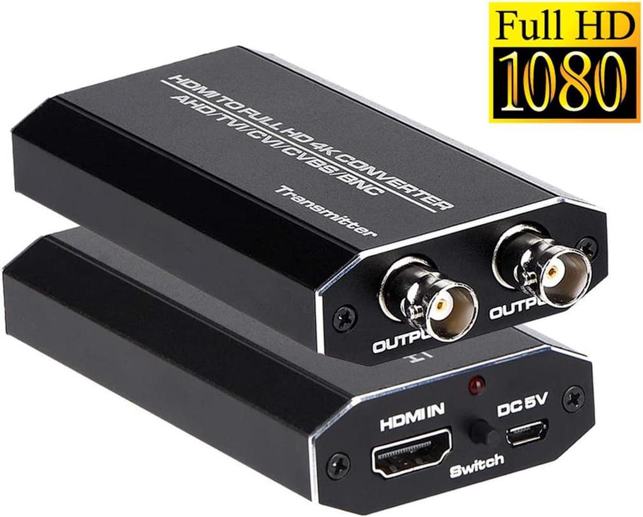 HDMI to AHD Converter Adapter,ESTONE 720P/1080P@30Hz HDMI to AHD Video Converter for Monitor HDTV DVRs, with AHD Loopout 500M Repeater for AHD DVR NVR Video Recorder