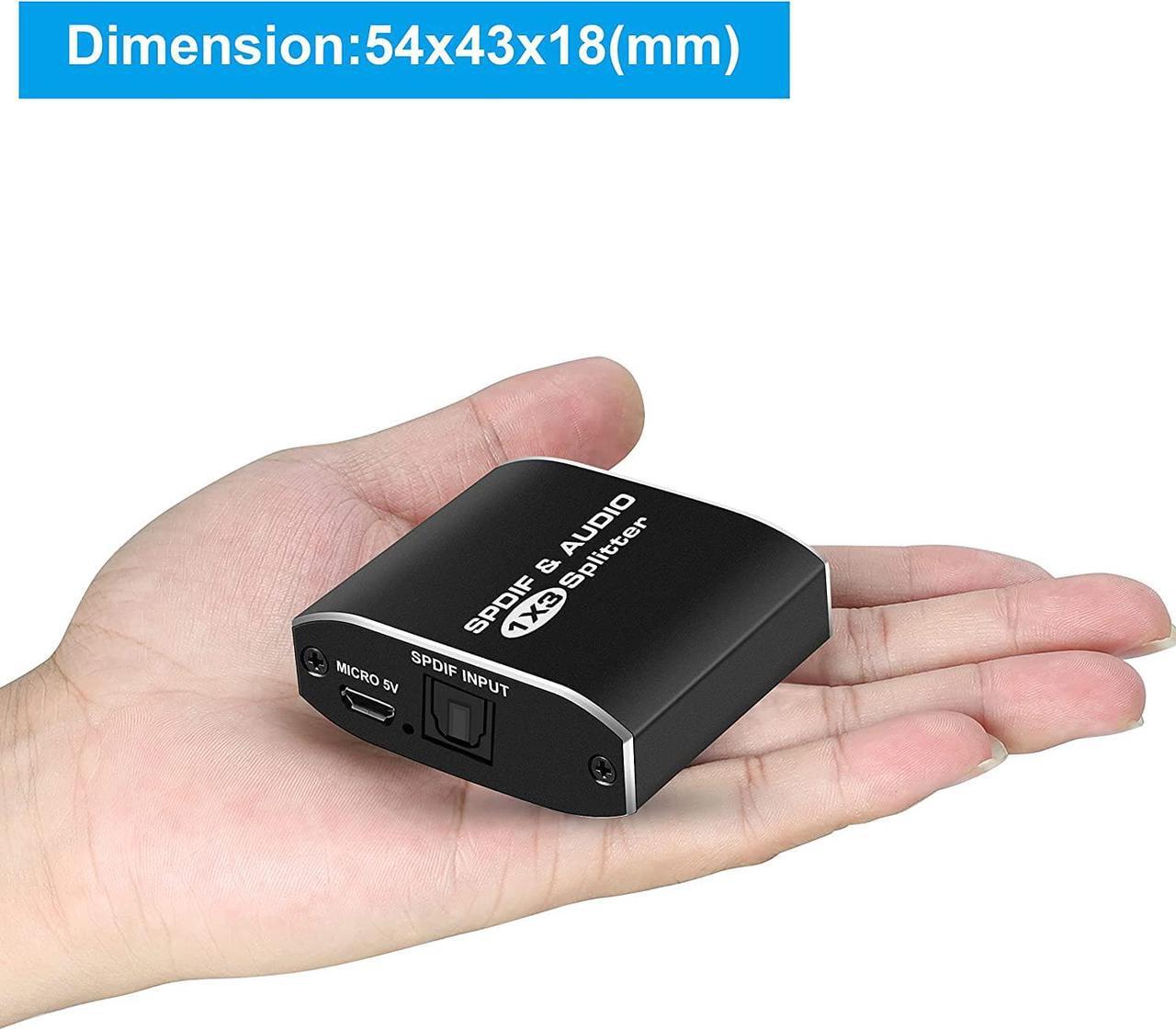 Alt view image 7 of 7 - ESTONE Digital SPDIF Optical Audio Splitter Switch Toslink Splitter Switcher Adapter 1x3 Optical Splitter 1 In 3 Out Support DTS AC3