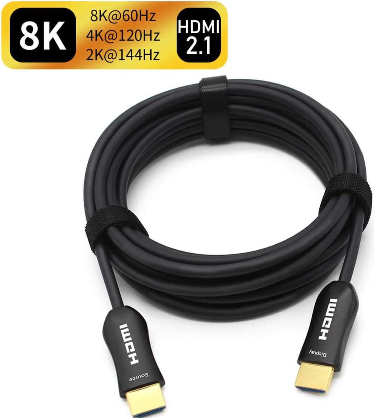 8K HDMI 2.1 Fiber Optic Cable 16FT - in Wall CL3 Rated, Ultra high Speed 48gbps 4K 120Hz 8K 60Hz Thin Slim Flexible