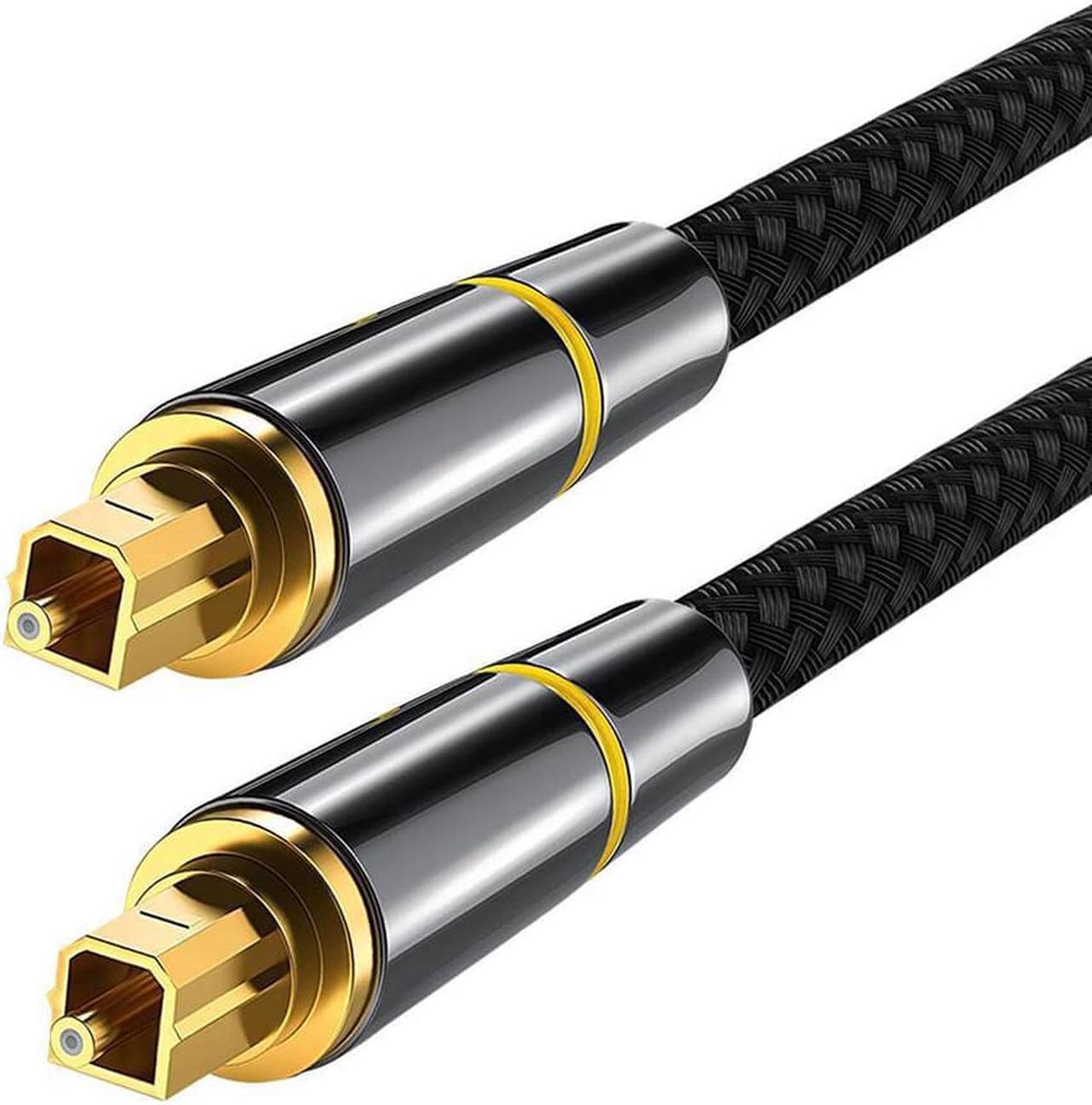 ESTONE Digital Optical Audio Cable Toslink Cable - [24K Gold-Plated, Ultra-Durable] [S] Syncwire Fiber Optic Male to Male Cord for Home Theater, Sound Bar, TV, PS4, Xbox, Playstation & More  3ft