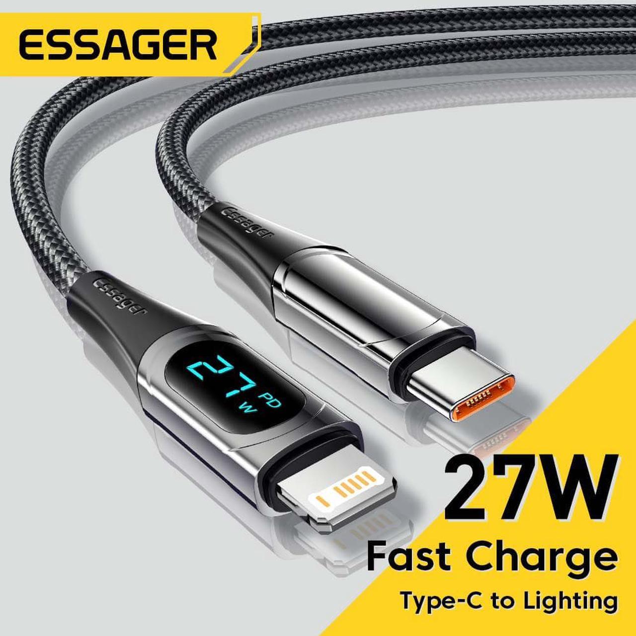 USB C Cable to i-Product 27W Fast Charging Cable - Nylon Braided MFi Certified, Supports Data Transfer Type C Cable, 3.3FT/1M,1 Pack Black