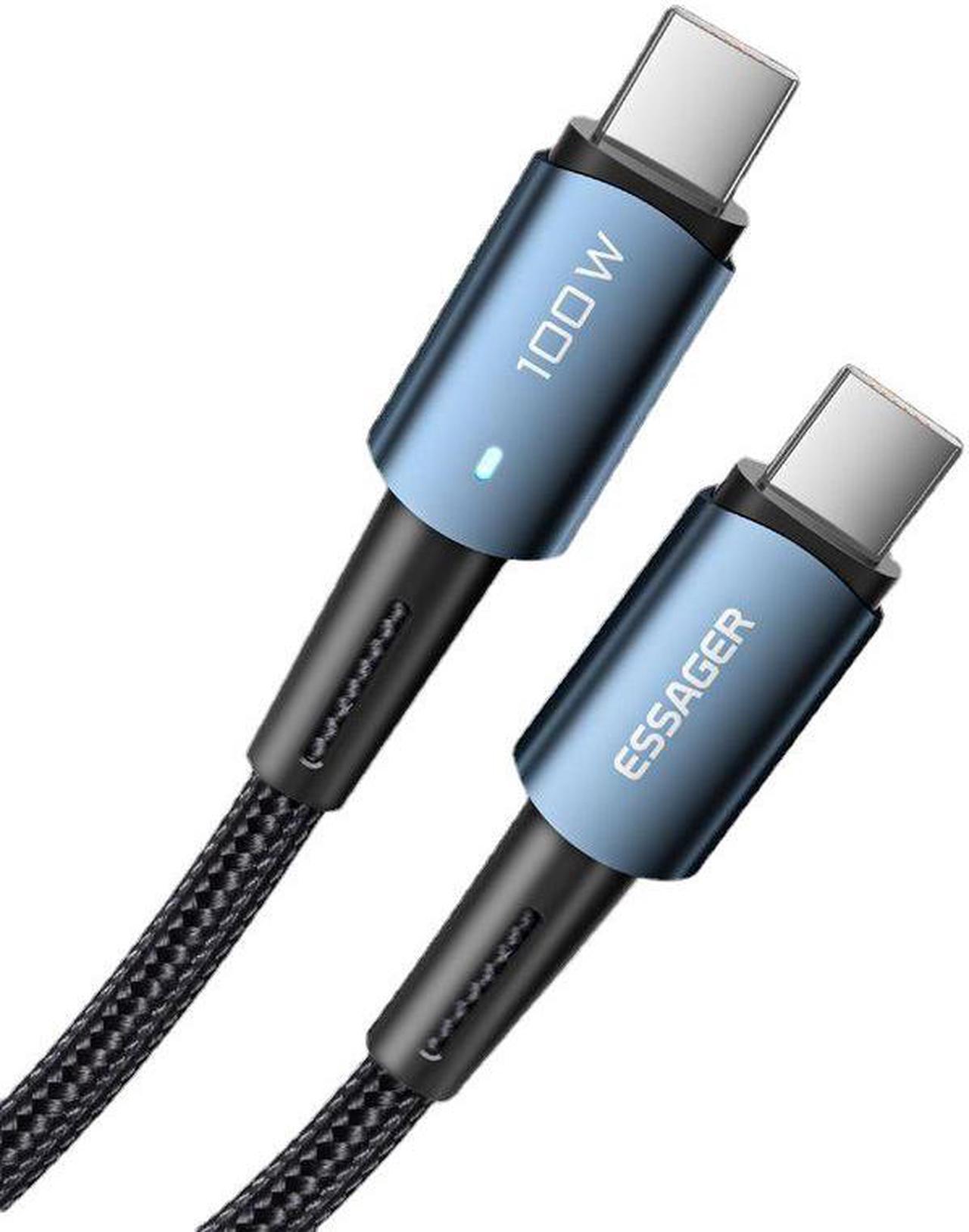 Aluminum Braided 100W USB-C to USB-C Cable with Power Delivery - 3.3-Feet,1-Pack Blue