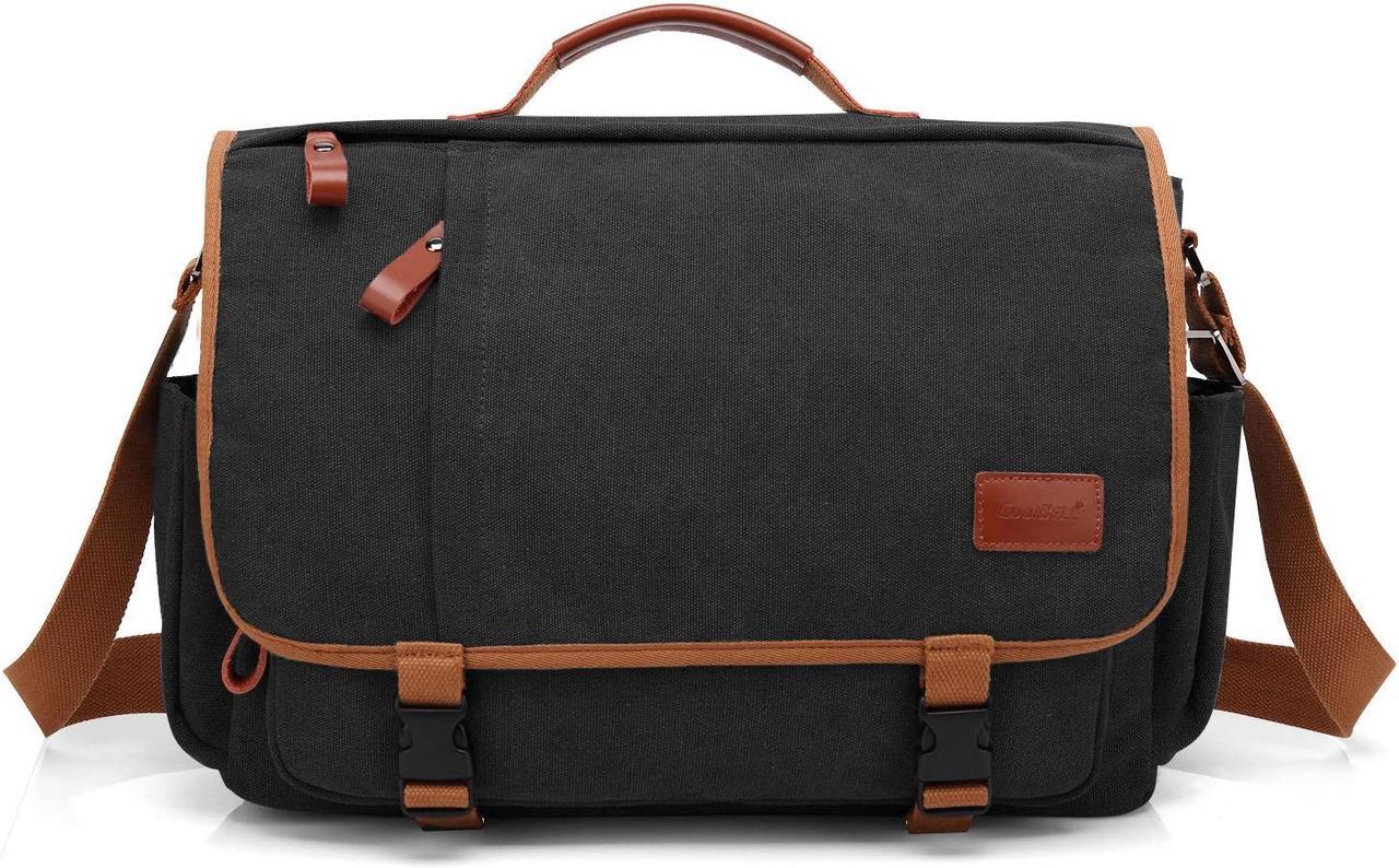 17 Inch Laptop Travel Messenger Office Crossbody Bag Laptop Briefcase Computer College Satchel Bag For Men And Women, Dark Grey