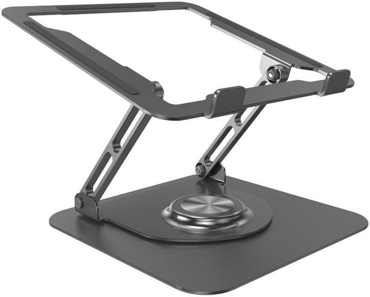 Foldable Laptop Stand 360 Rotating Cooling Bracket Adjustable Aluminum Alloy Notebook Stand for 10-16 Inch Laptop Cooling Holder (Color : Black)