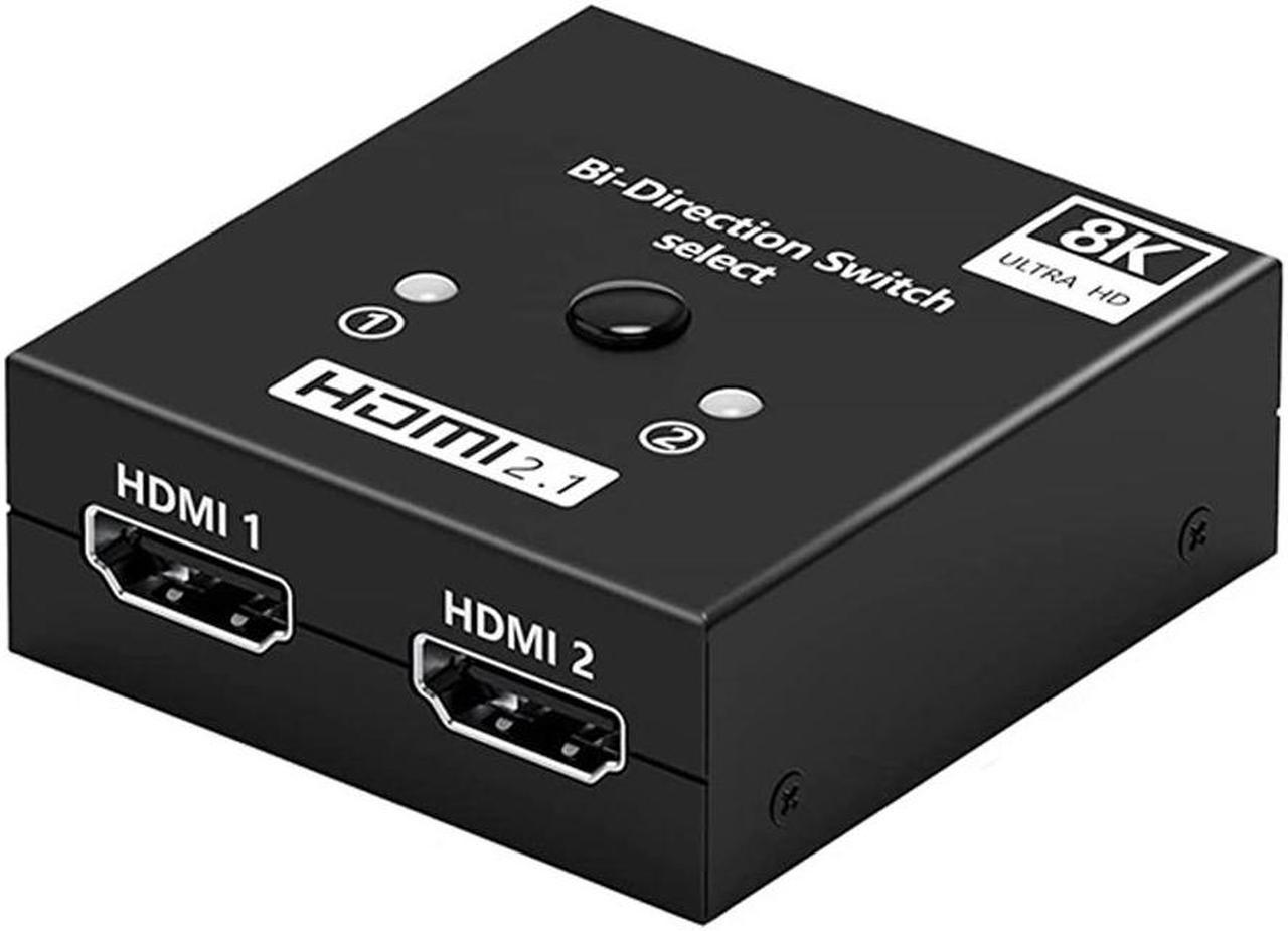 HDMI Switch 4K@120Hz Splitter, Aluminum Bidirectional HDMI Switcher 2 in 1 Out or 1 in 2 Out  HDMI Hub for 3D, HDCP2.3, HDR, Compatible with Xbox, PS5/4/3,Fire Stick,Blu-Ray Player