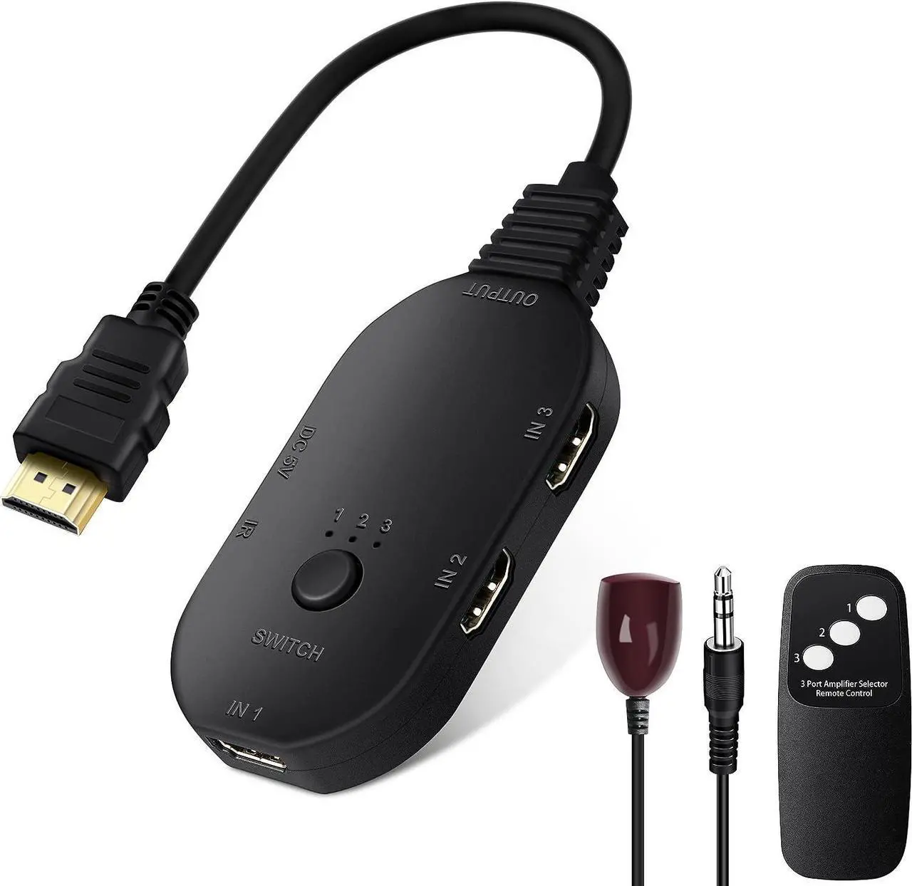 Main image of HDMI Switch 3 in 1 Out 8K UHD HDMI Switcher Splitter, HDMI Switch Box Hub with Remote Support 8K 60Hz 3D 1080P HDCP2.3 for PS5 PS4 Xbox DVD Player Fire Stick TV PC