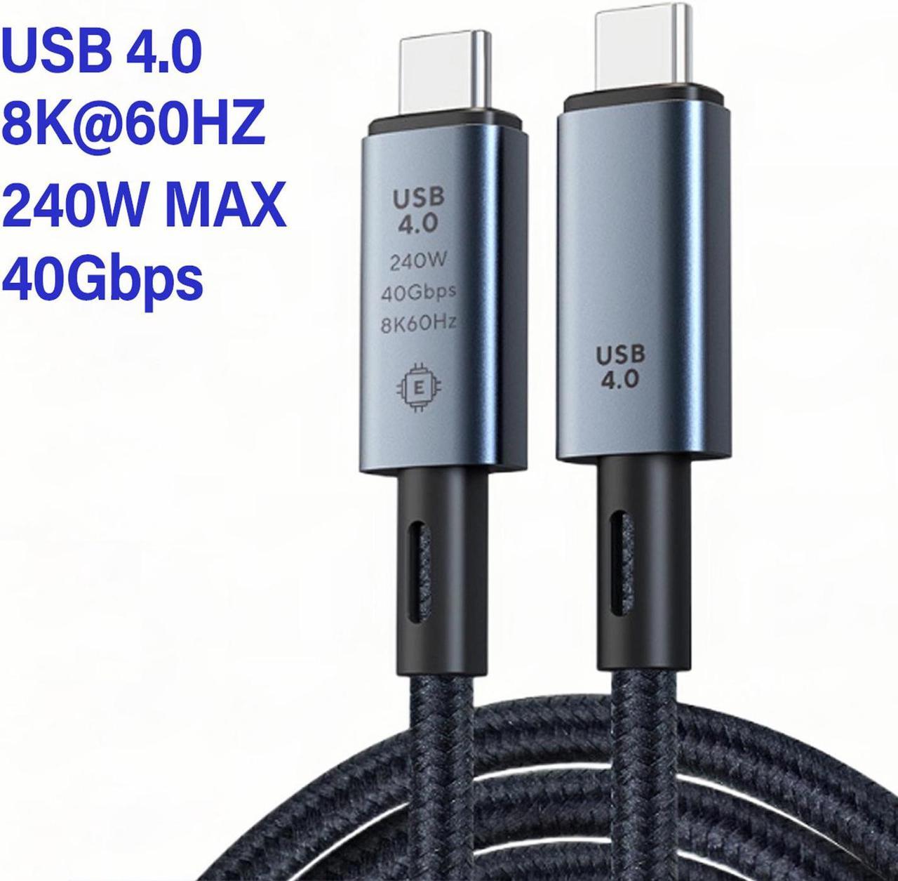 1.64ft USB4 Cable Compatible with Thunderbolt 3/4 Cable 40Gbps, 240W,TB3 to TB3 Male to Male Cord, for TB 3 (USB C) Hub, Adapter, Devices, 48V/5A 240W Rapid Power Delivery