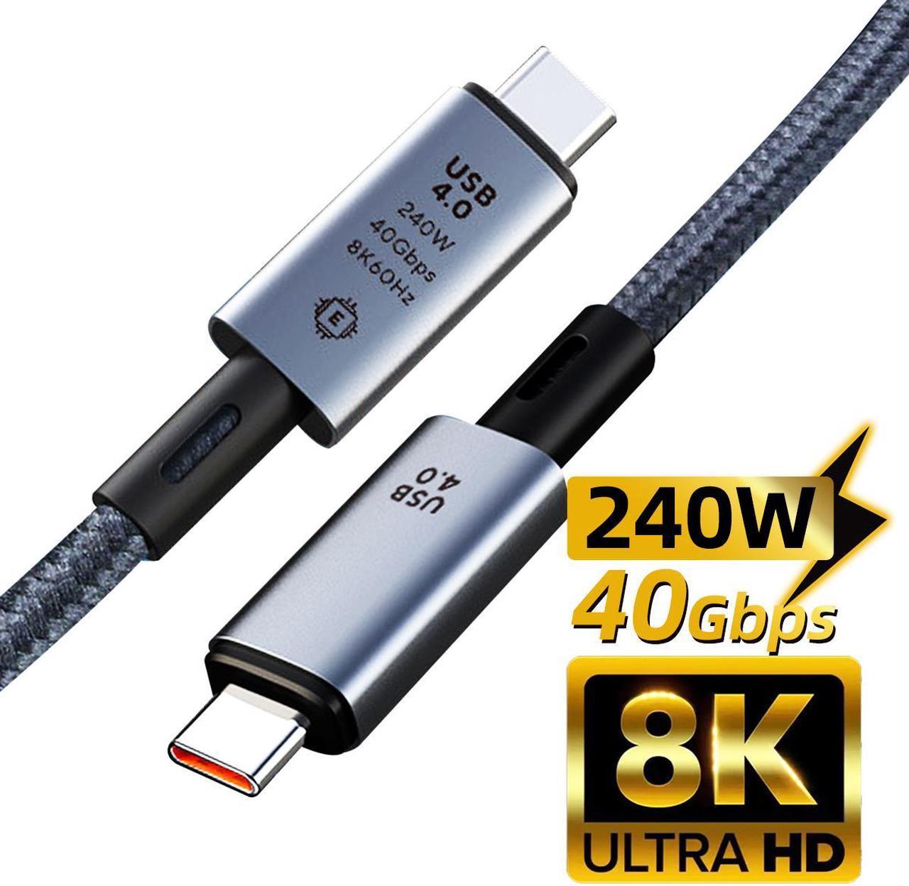 Thunderbolt 4/USB-4 Cable 1.64 ft, Supports 8K Display/40Gbps Data Transfer/240W Charging USB C to USB C Cable, for iPhone 15Pro/15ProMax, SSD, MacBook Pro Air, iPad Pro, Power Bank