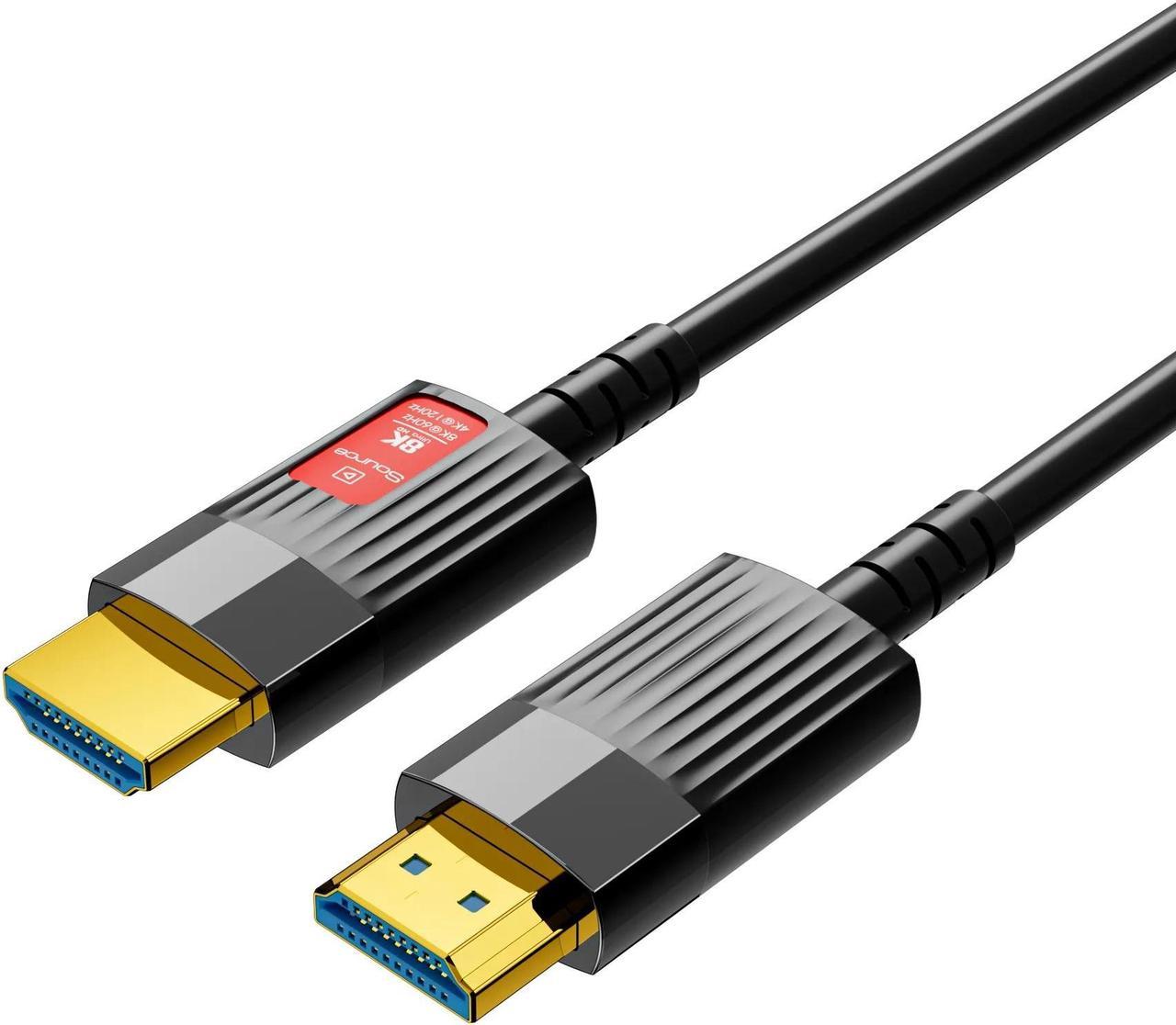 Fiber Optic Hdmi 2.1 Cable 8K 16FT, Supports 8K@60Hz 4K@120Hz, 48Gbps, Dynamic HDR,ARR, Dolby Atmos, HDCP 2.2 & 2.3, Compatible with Apple-TV, PS5, PS4, Xbox One Series X, RTX 3080 3090