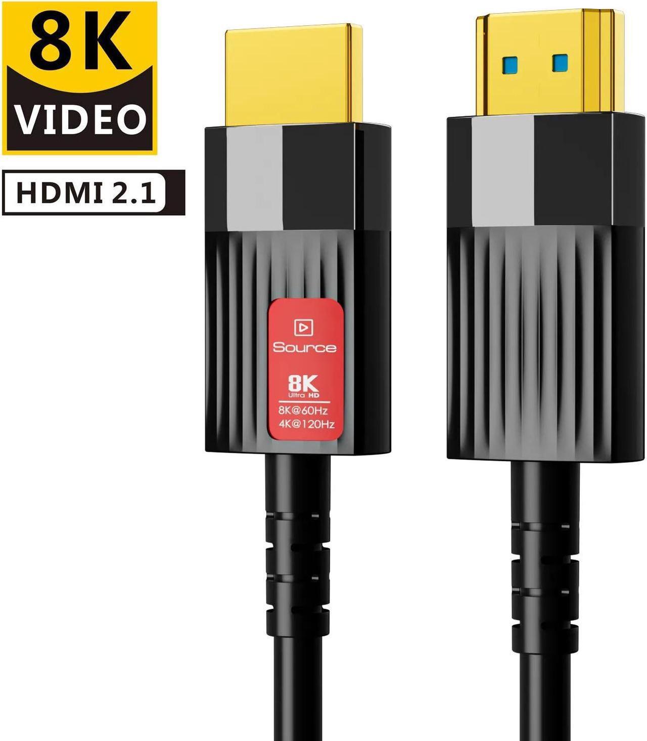 8K HDMI Fiber Optic Cable 16FT (8K@60Hz 4K@120Hz, HDR10, in-Wall CL3 Rated, 48Gbps High Speed, HDCP2.3, eARC) - Long HDMI Cable For Home Theatre, HDTV, Gaming Consoles, Streaming Devices