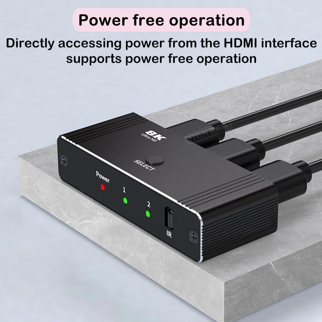 Alt view image 7 of 7 - ESTONE HDMI Switch 4K@120HzBidirectional2 in 1 Out HDMI Splitter/1 in 2 Out Switcher, 2 Port Hdmi Switcher Box Supports VRR, Dynamic HDR, HDCP 2.3,HDMI Switcher Selector for Xbox PS3 4 5 TV Gaming