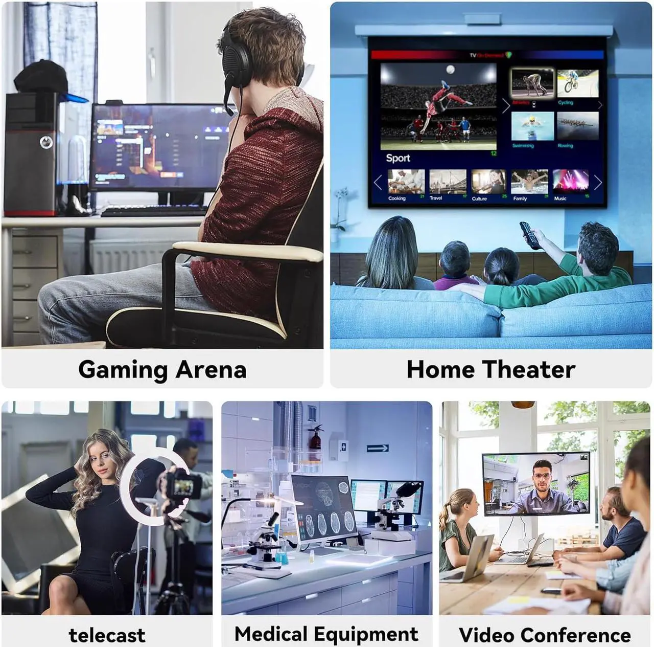 Alt view image 7 of 7 - ESTONE VESA Certified 80Gbps DisplayPort 2.1 Cable 3m/10ft, DP80 Cable 8K 120Hz, 4K 240Hz in Black with FreeSync, G-SYNC and HDR for Gaming Monitor, PC, RTX 4080/4090, RX 7900