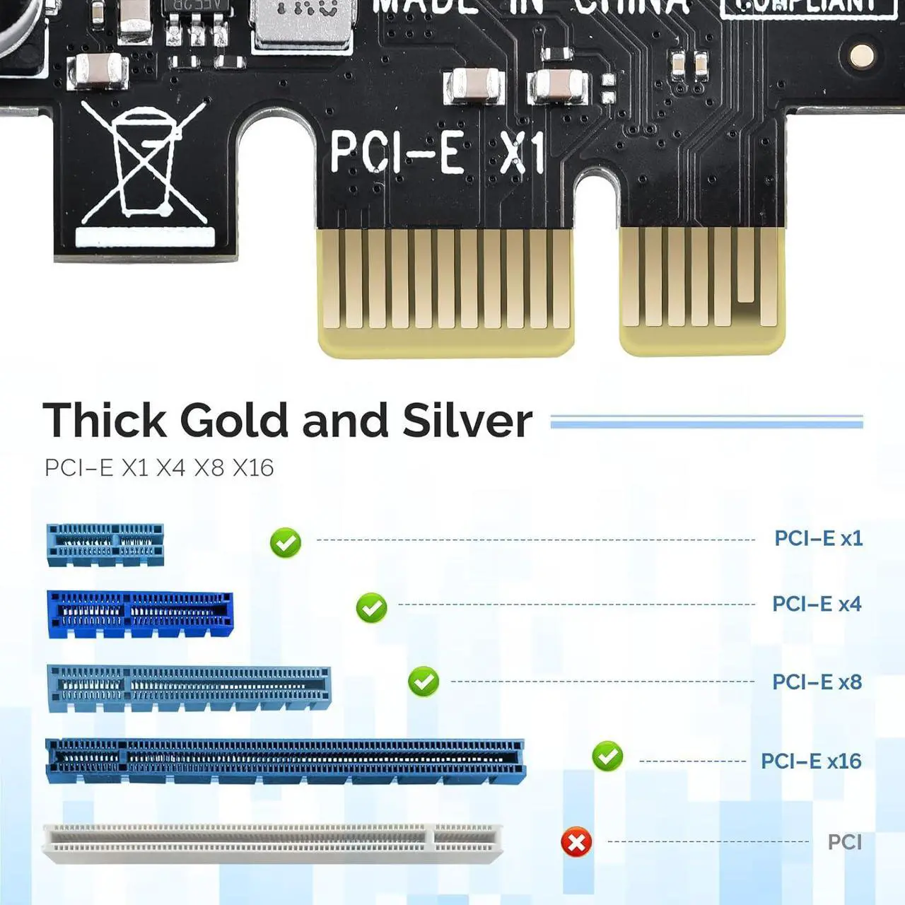 Alt view image 2 of 7 - PCI-E to USB 3.0 7-Port(7X USB-A) Expansion Card,PCI Express USB Add in Card, Internal USB3.0 Hub Converter for Desktop PC Host Card Support Windows 10/8/7/XP and MAC OS 10.8.2 Above